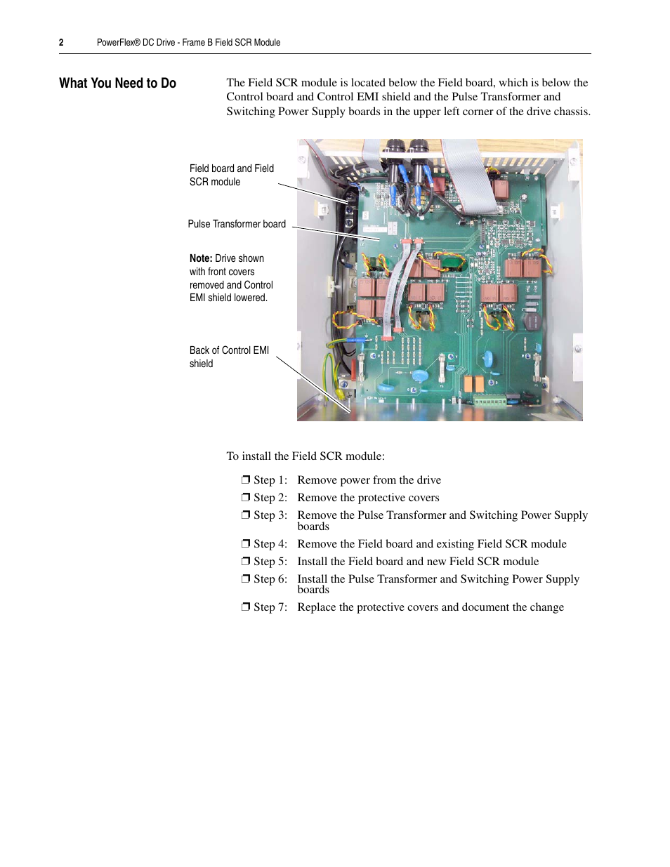 What you need to do | Rockwell Automation 20P PowerFlex DC Drive - Frame B Field SCR Module User Manual | Page 2 / 14