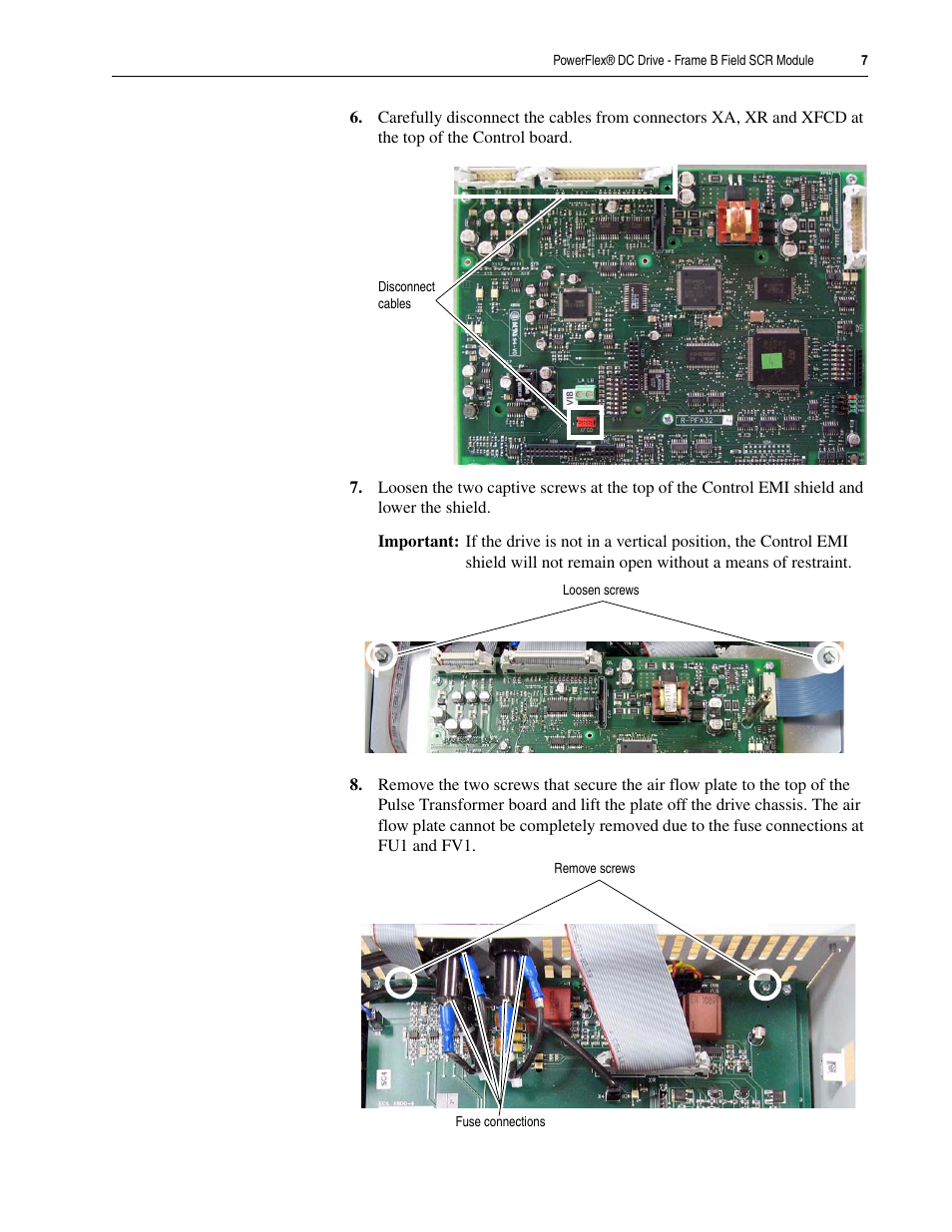 Rockwell Automation 20P PowerFlex DC Drive - Frame B Field SCR Module User Manual | Page 7 / 14