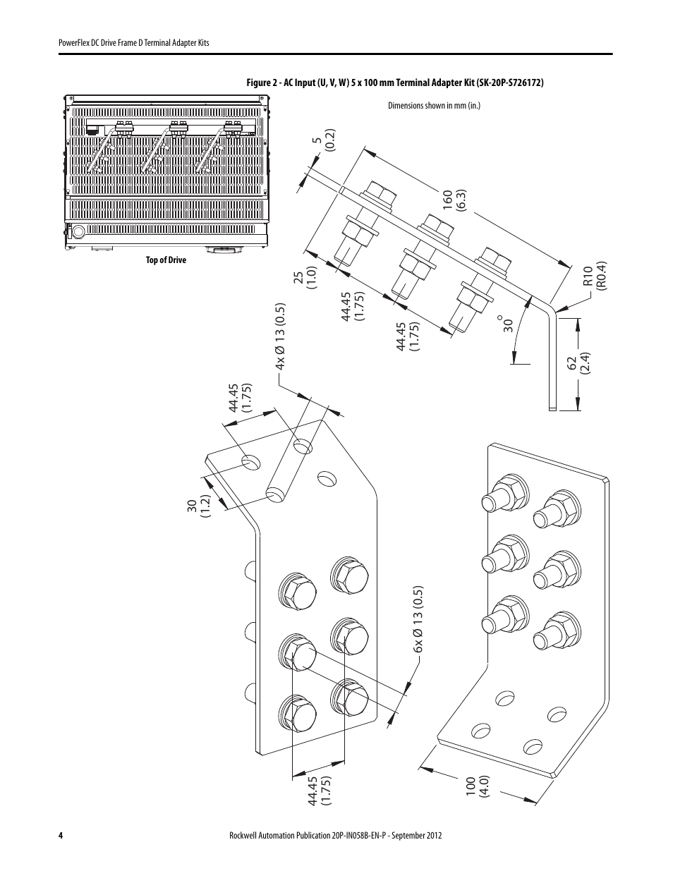 Rockwell Automation 20P PowerFlex DC Drive - Frame D Terminal Adapter Kits User Manual | Page 4 / 6