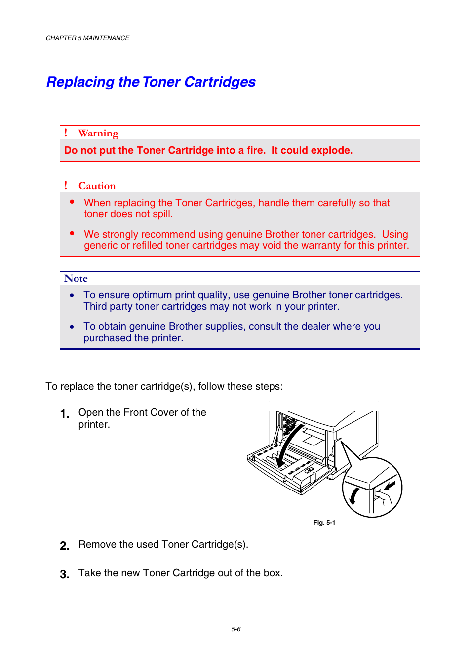 Replacing the toner cartridges | Brother HL-2600CN Series User Manual | Page 118 / 225