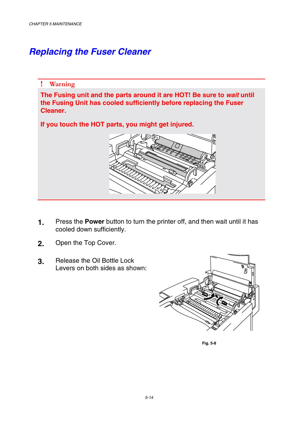 Replacing the fuser cleaner | Brother HL-2600CN Series User Manual | Page 126 / 225