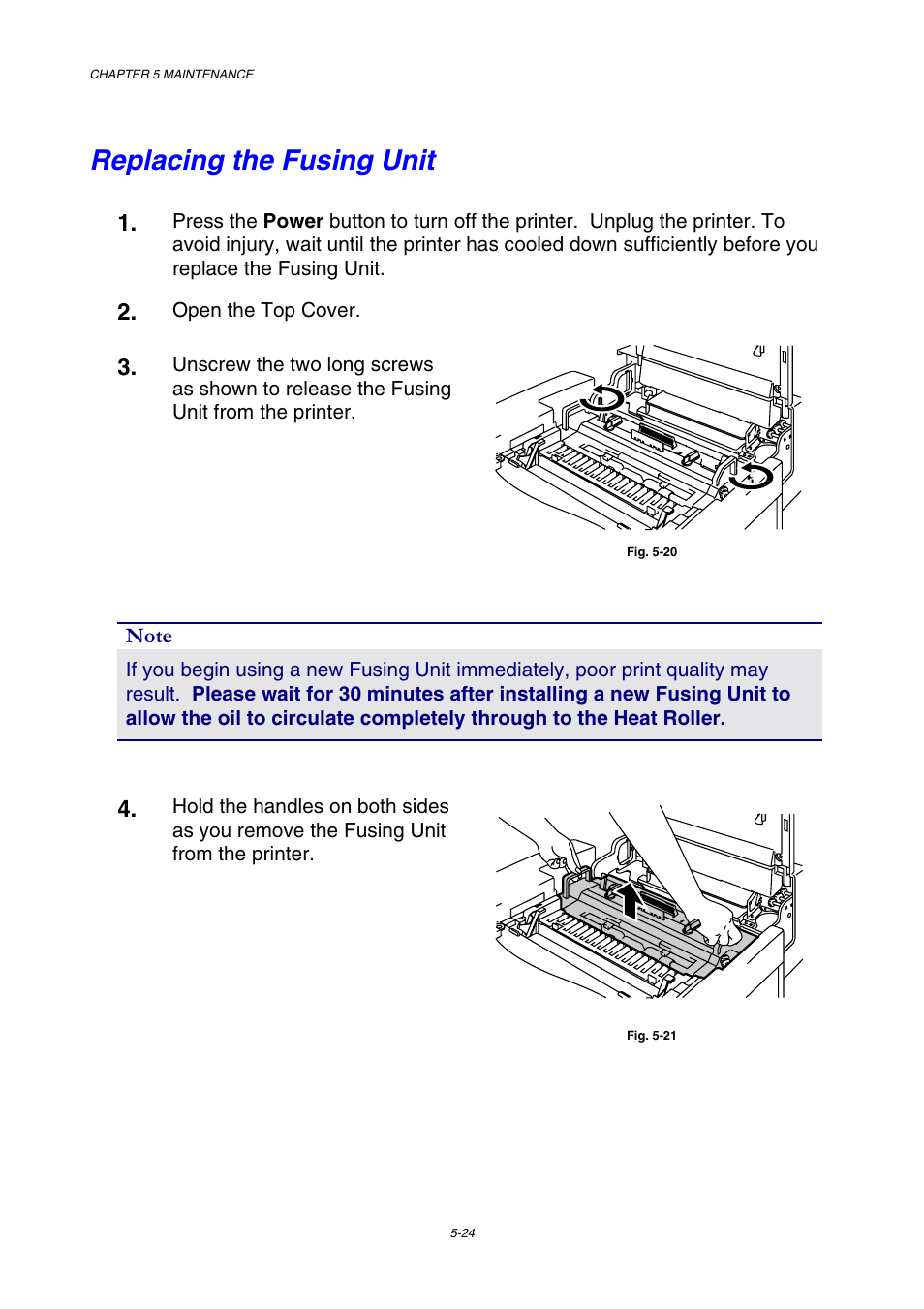 Replacing the fusing unit | Brother HL-2600CN Series User Manual | Page 136 / 225
