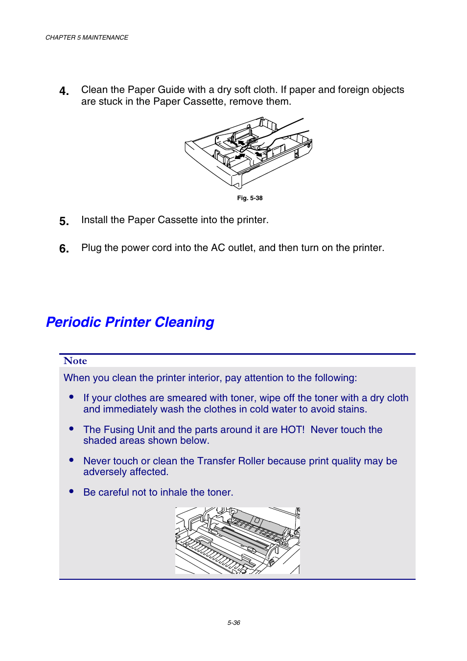 Periodic printer cleaning | Brother HL-2600CN Series User Manual | Page 148 / 225
