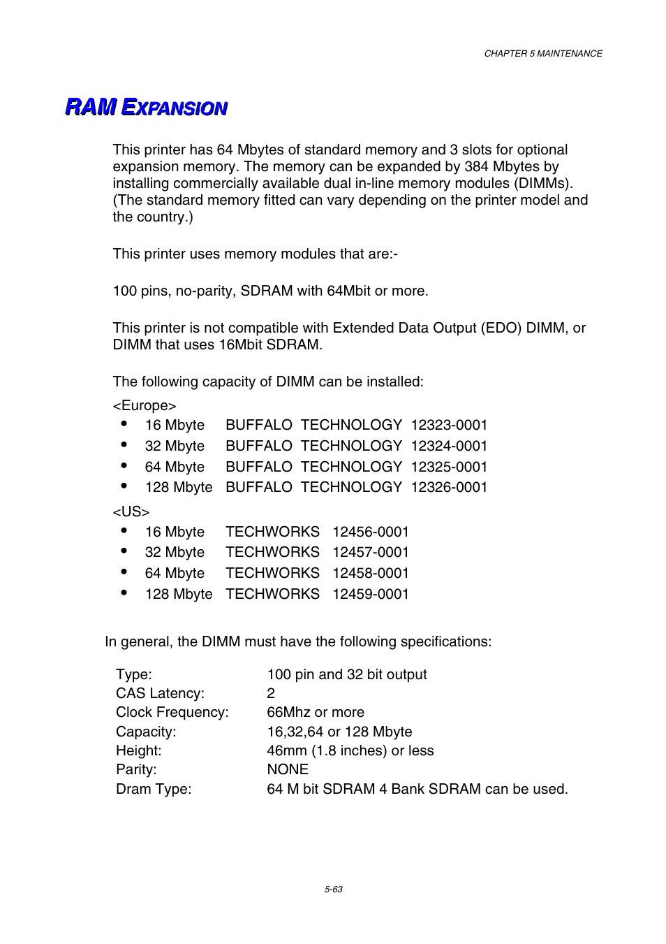 Ram expansion, See “ram expansion” in chapter 5, Ram expansion” of chapter 5 | Brother HL-2600CN Series User Manual | Page 175 / 225