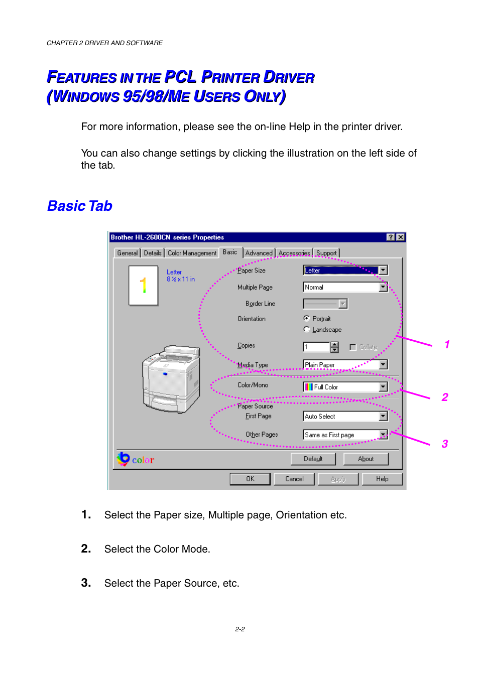 Basic tab, W w w | Brother HL-2600CN Series User Manual | Page 35 / 225