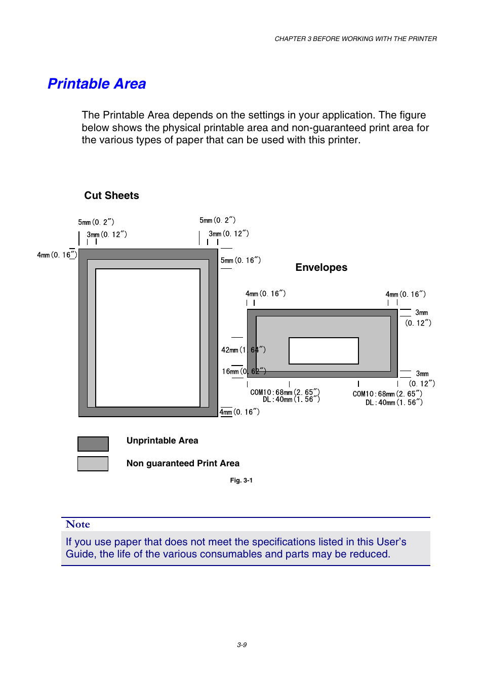 Printable area | Brother HL-2600CN Series User Manual | Page 64 / 225