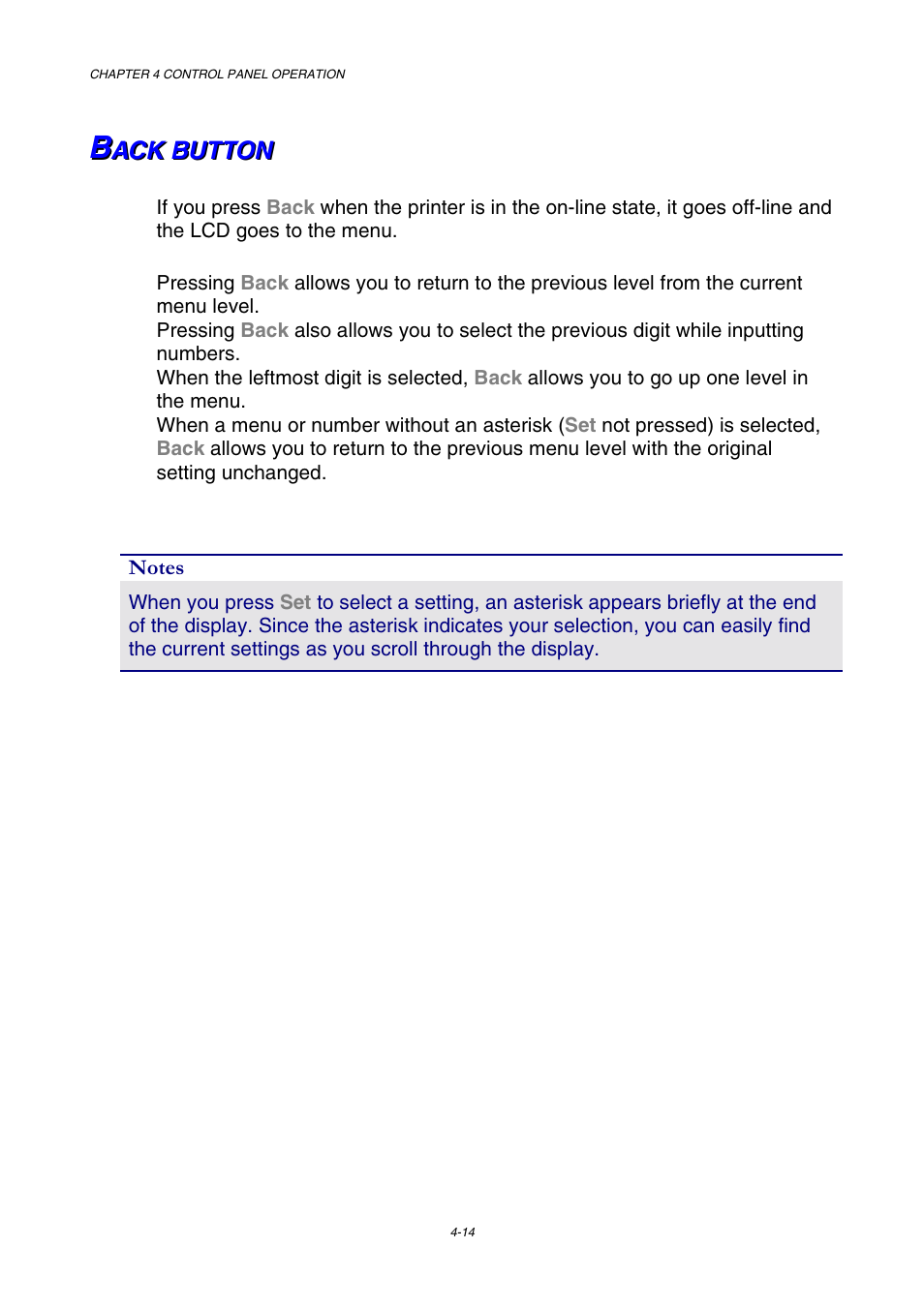 Back button | Brother HL-2600CN Series User Manual | Page 83 / 225
