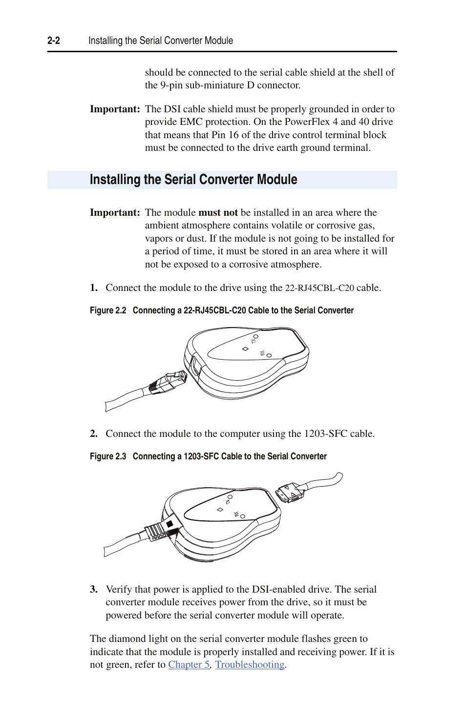 Installing the serial converter module | Rockwell Automation 22-SCM-232 Serial Converter Module User Manual | Page 16 / 104