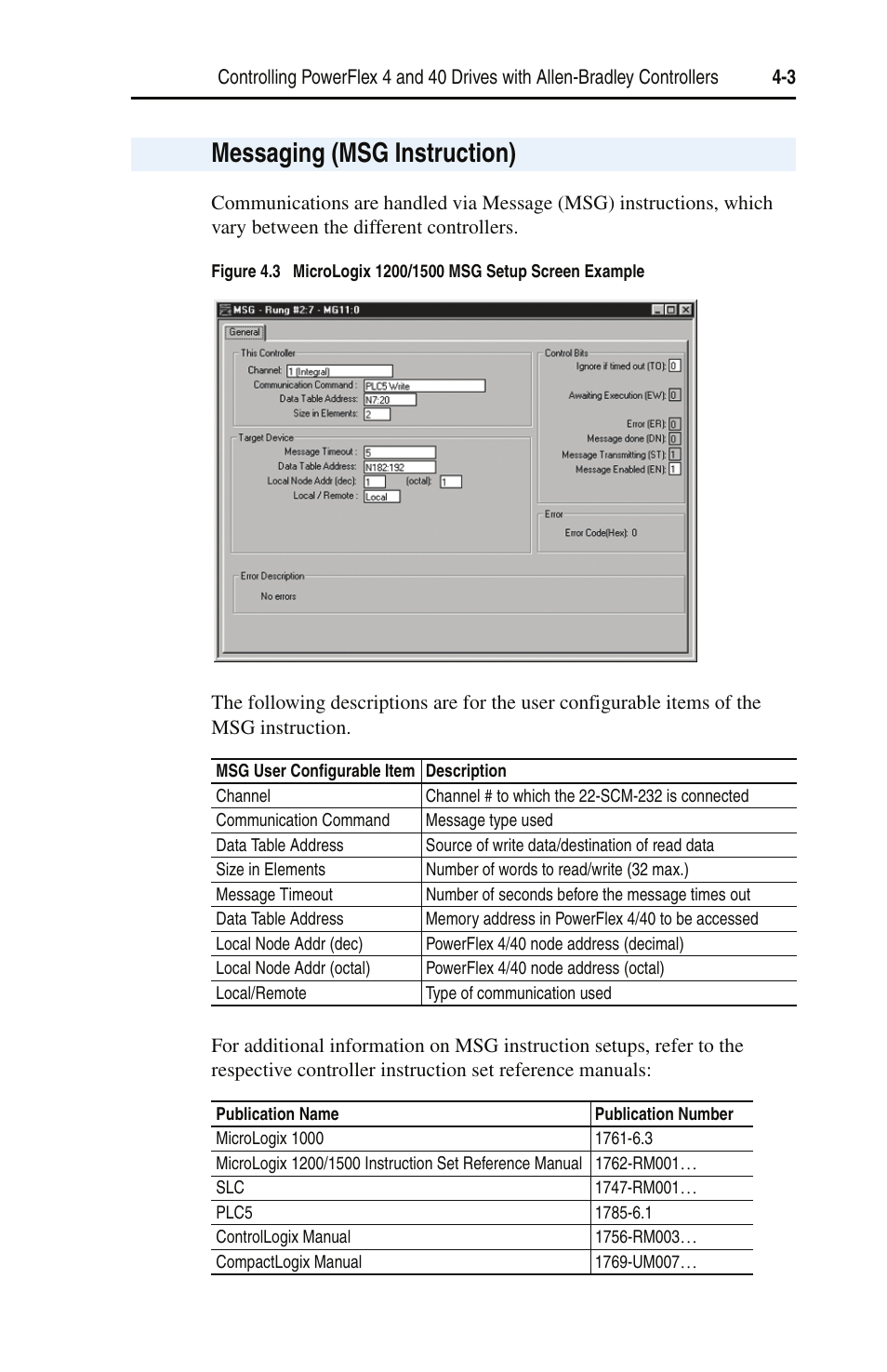 Messaging (msg instruction) | Rockwell Automation 22-SCM-232 Serial Converter Module User Manual | Page 31 / 104