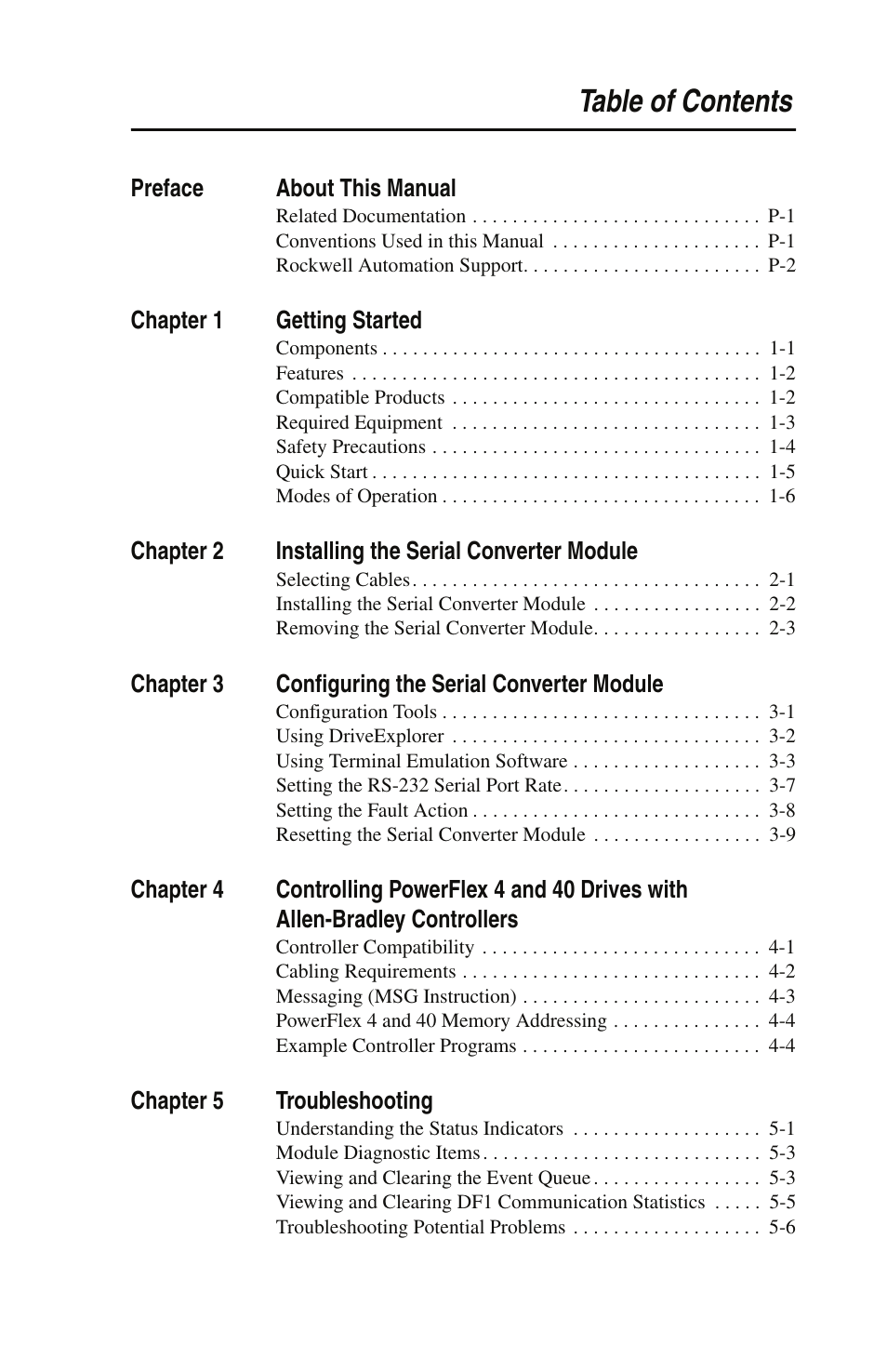 Rockwell Automation 22-SCM-232 Serial Converter Module User Manual | Page 5 / 104
