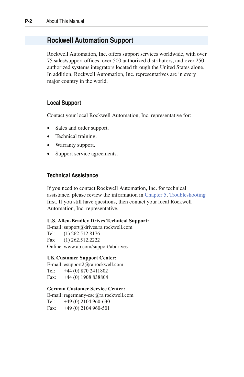 Rockwell automation support | Rockwell Automation 22-SCM-232 Serial Converter Module User Manual | Page 8 / 104