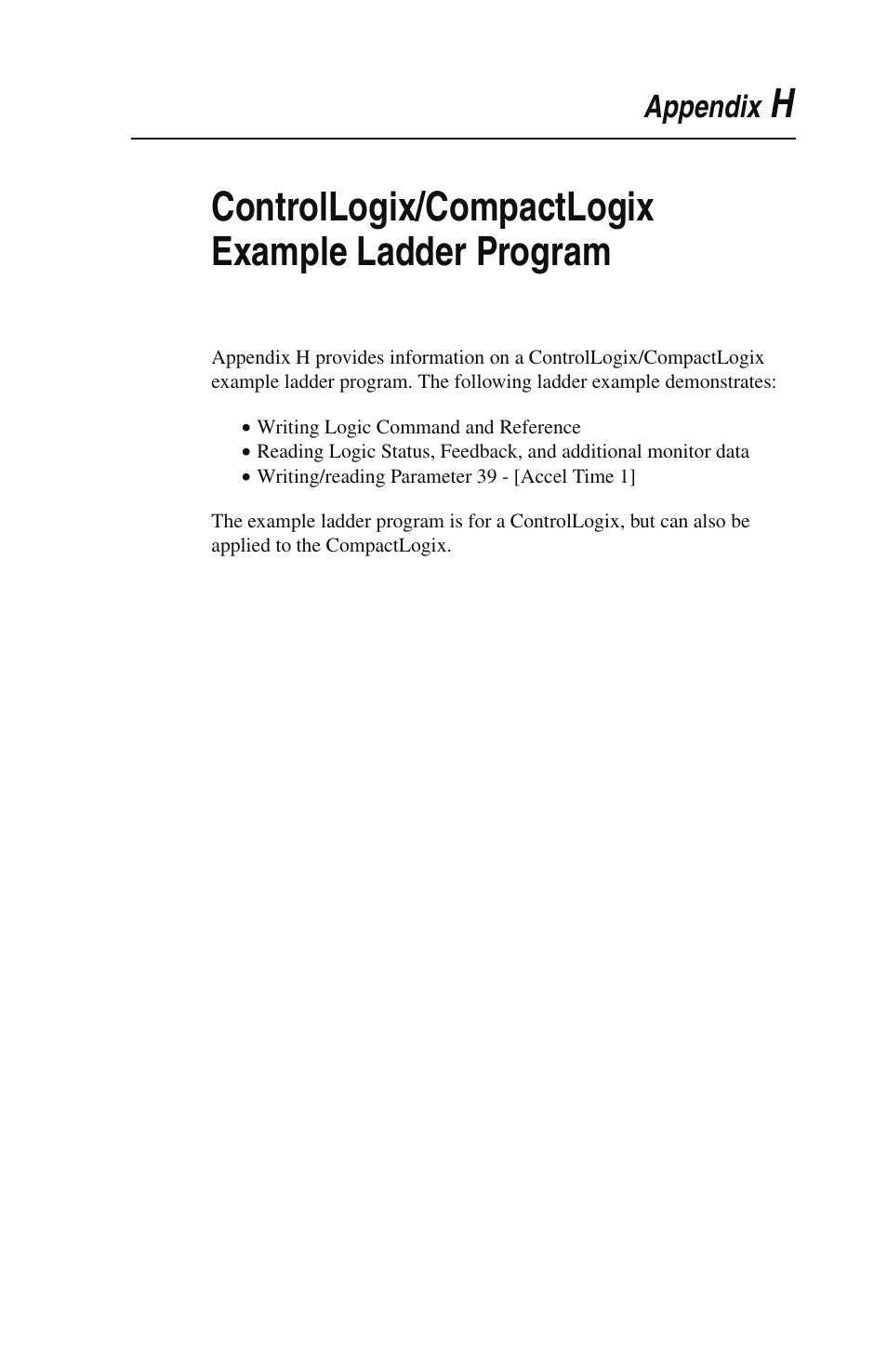 Hcontrollogix/compactlogix example ladder program, Appendix | Rockwell Automation 22-SCM-232 Serial Converter Module User Manual | Page 85 / 104