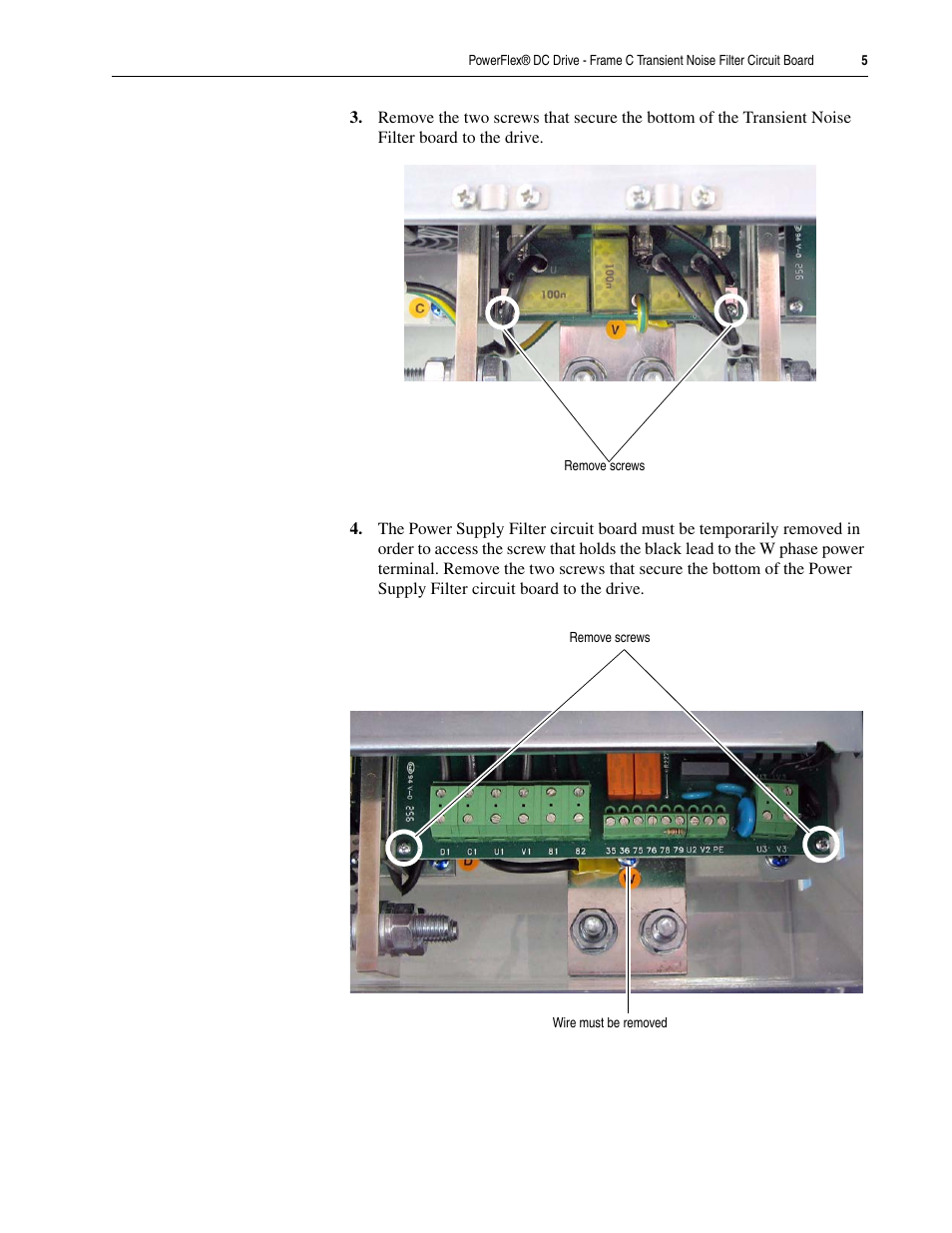 Rockwell Automation 20P PowerFlex DC Drive - Frame C Transient Noise Filter Circuit Board User Manual | Page 5 / 10