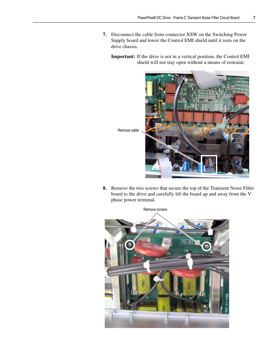 Rockwell Automation 20P PowerFlex DC Drive - Frame C Transient Noise Filter Circuit Board User Manual | Page 7 / 10
