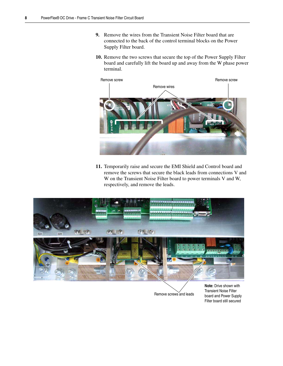 Rockwell Automation 20P PowerFlex DC Drive - Frame C Transient Noise Filter Circuit Board User Manual | Page 8 / 10