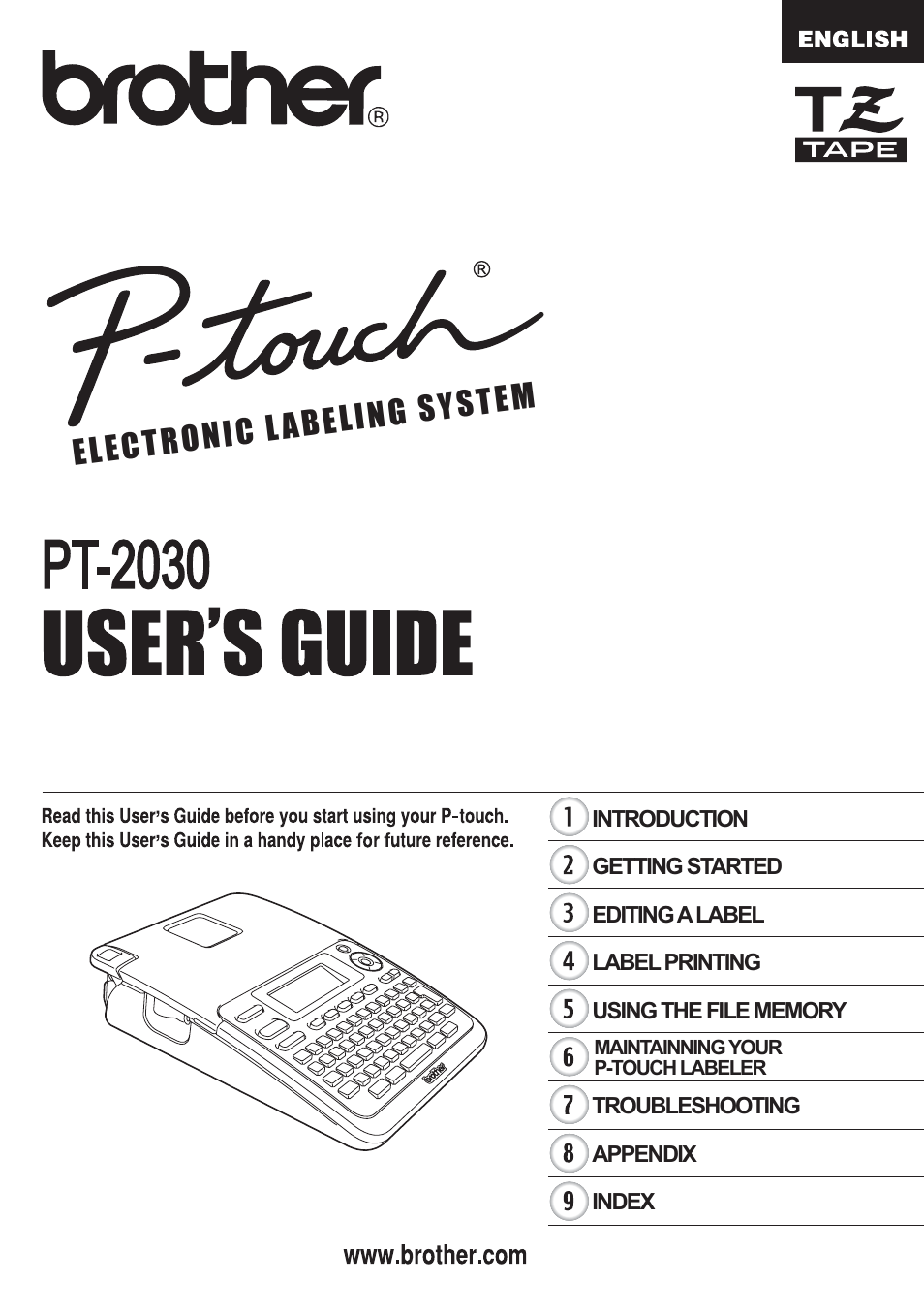 Brother P-TOUCH PT-2030 User Manual | 68 pages