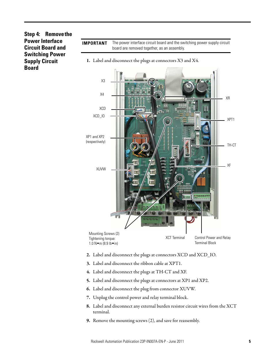 Rockwell Automation 23P PowerFlex DC Stand-Alone Regulator (SAR) Bimetal Thermostat User Manual | Page 5 / 10