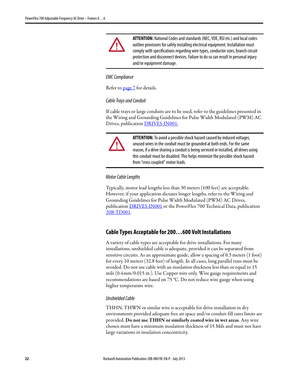 Rockwell Automation 20B PowerFlex 700 Installation Instructions - Frames 0…6 User Manual | Page 22 / 78