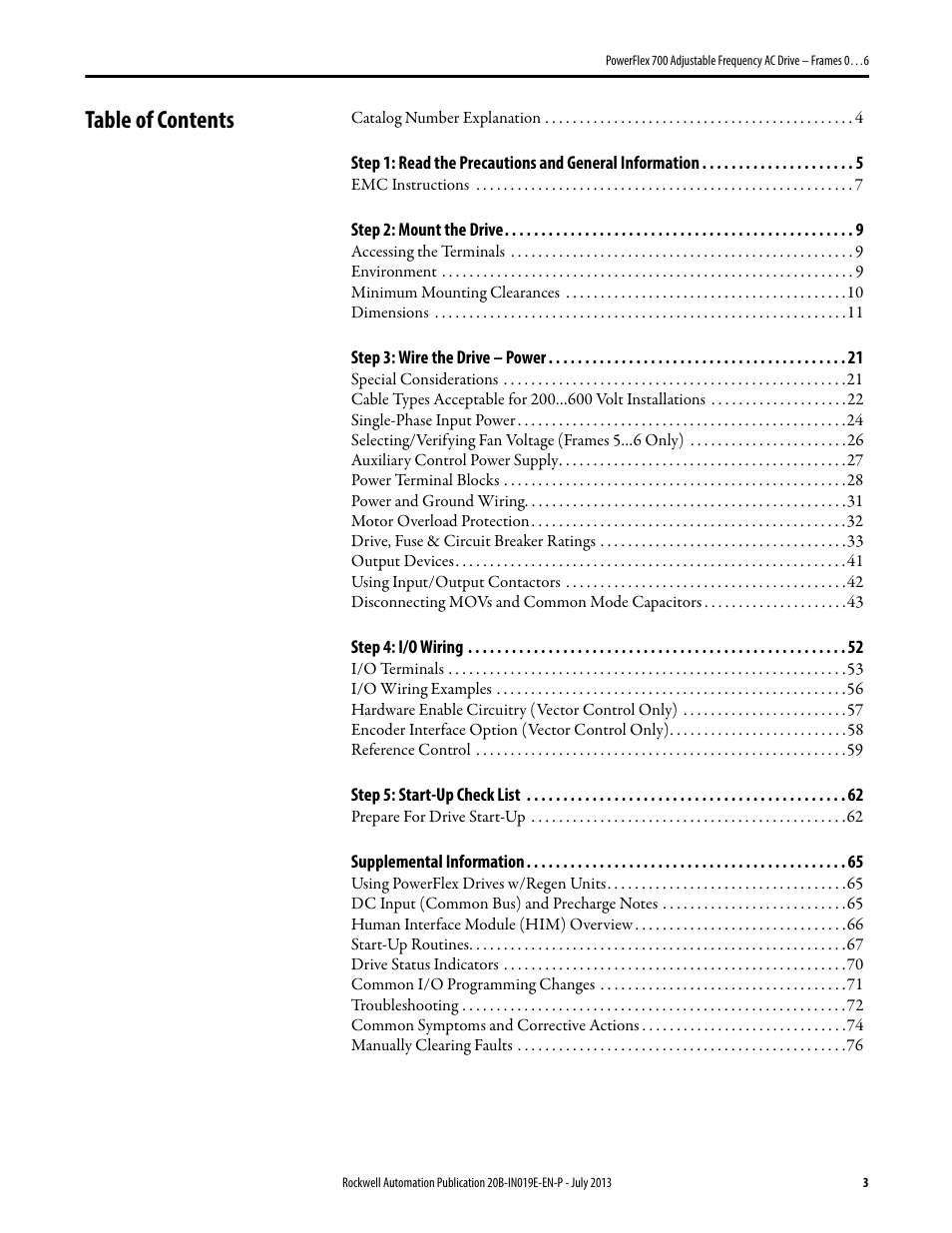 Rockwell Automation 20B PowerFlex 700 Installation Instructions - Frames 0…6 User Manual | Page 3 / 78