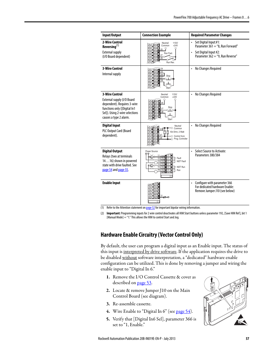 Hardware enable circuitry (vector control only) | Rockwell Automation 20B PowerFlex 700 Installation Instructions - Frames 0…6 User Manual | Page 57 / 78