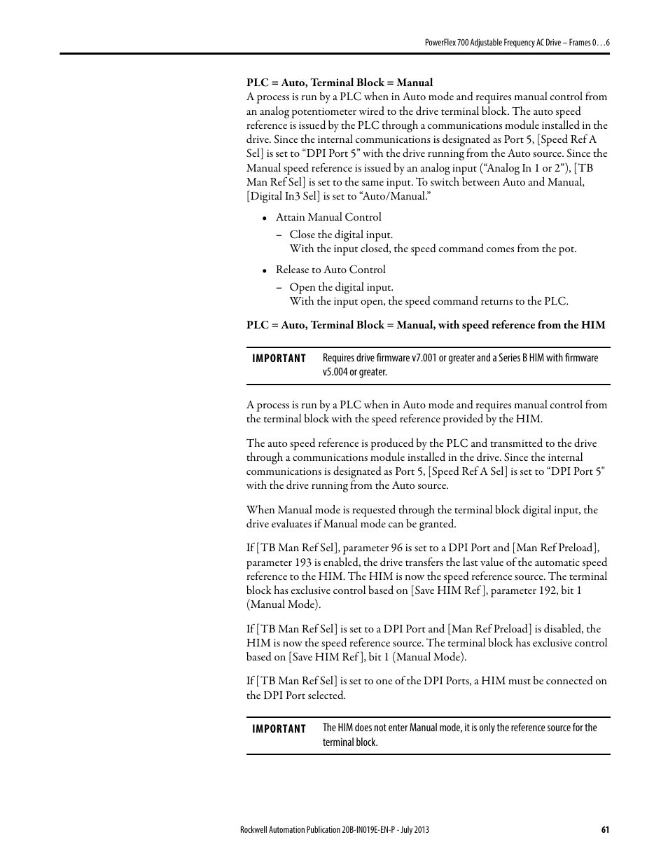 Rockwell Automation 20B PowerFlex 700 Installation Instructions - Frames 0…6 User Manual | Page 61 / 78