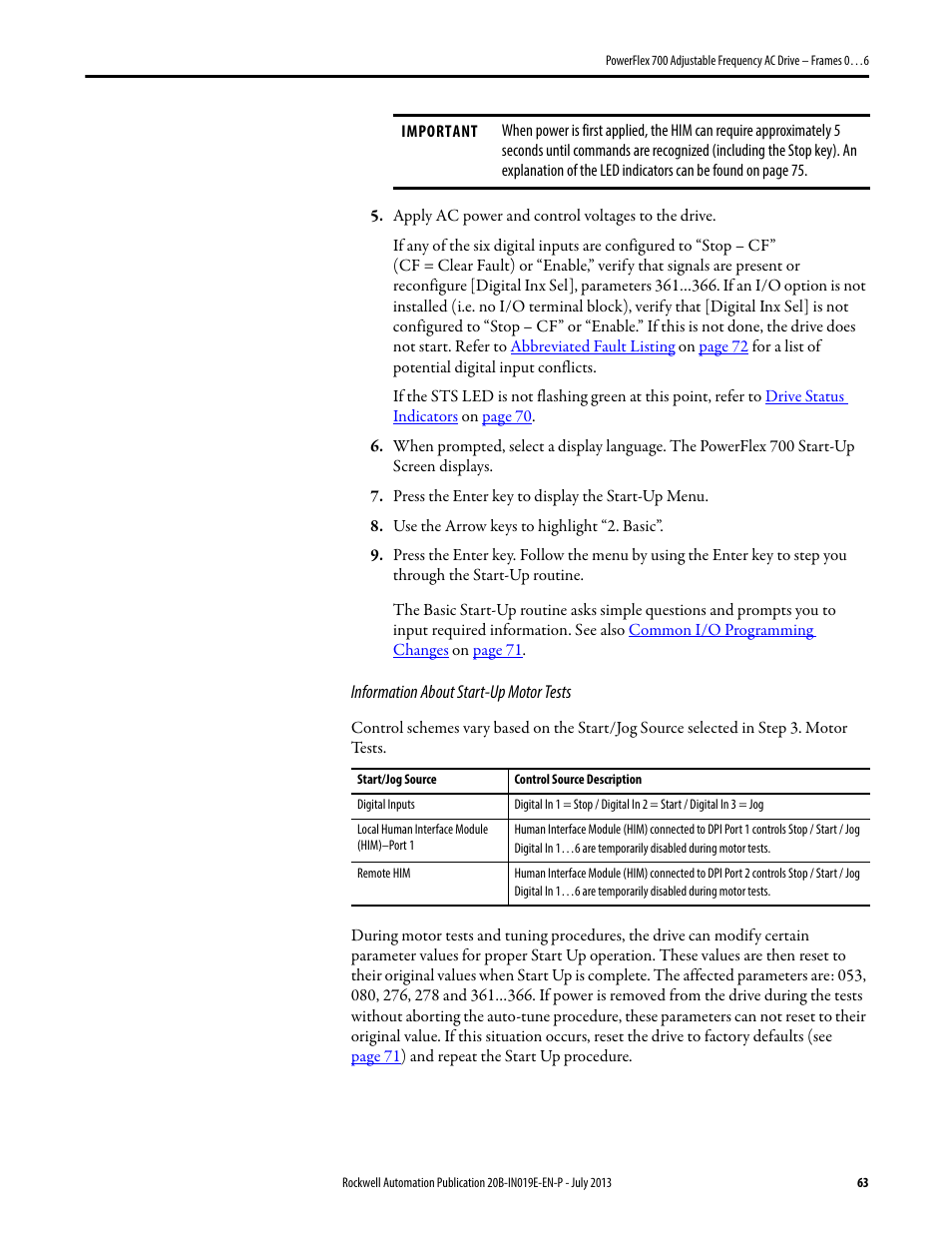 Rockwell Automation 20B PowerFlex 700 Installation Instructions - Frames 0…6 User Manual | Page 63 / 78