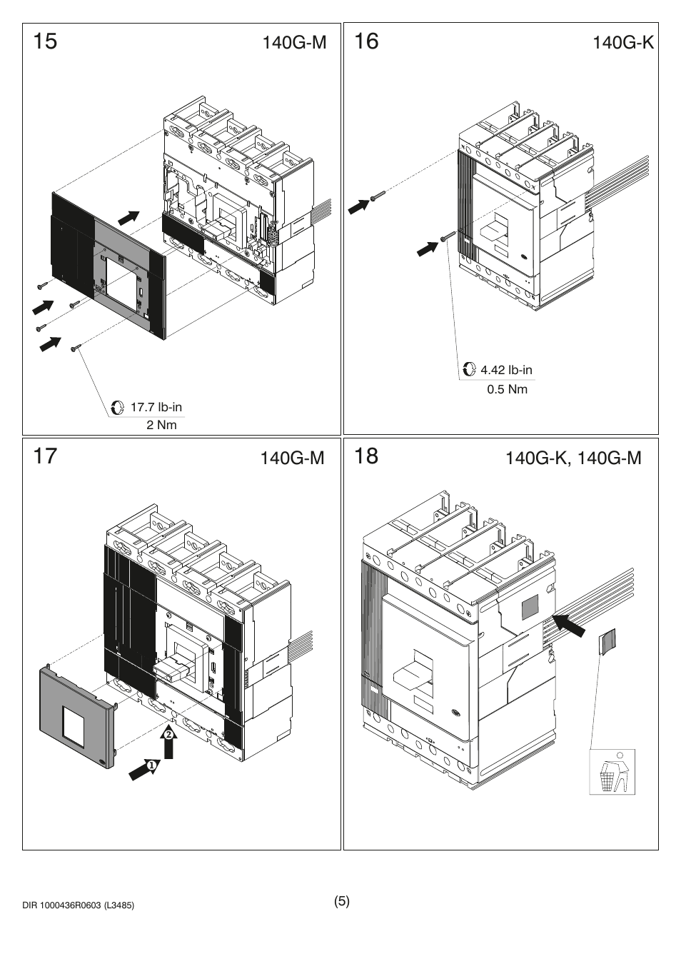 Rockwell Automation 140U Q, M frame CB Electronic RMS Trip Unit installation and operation User Manual | Page 5 / 6