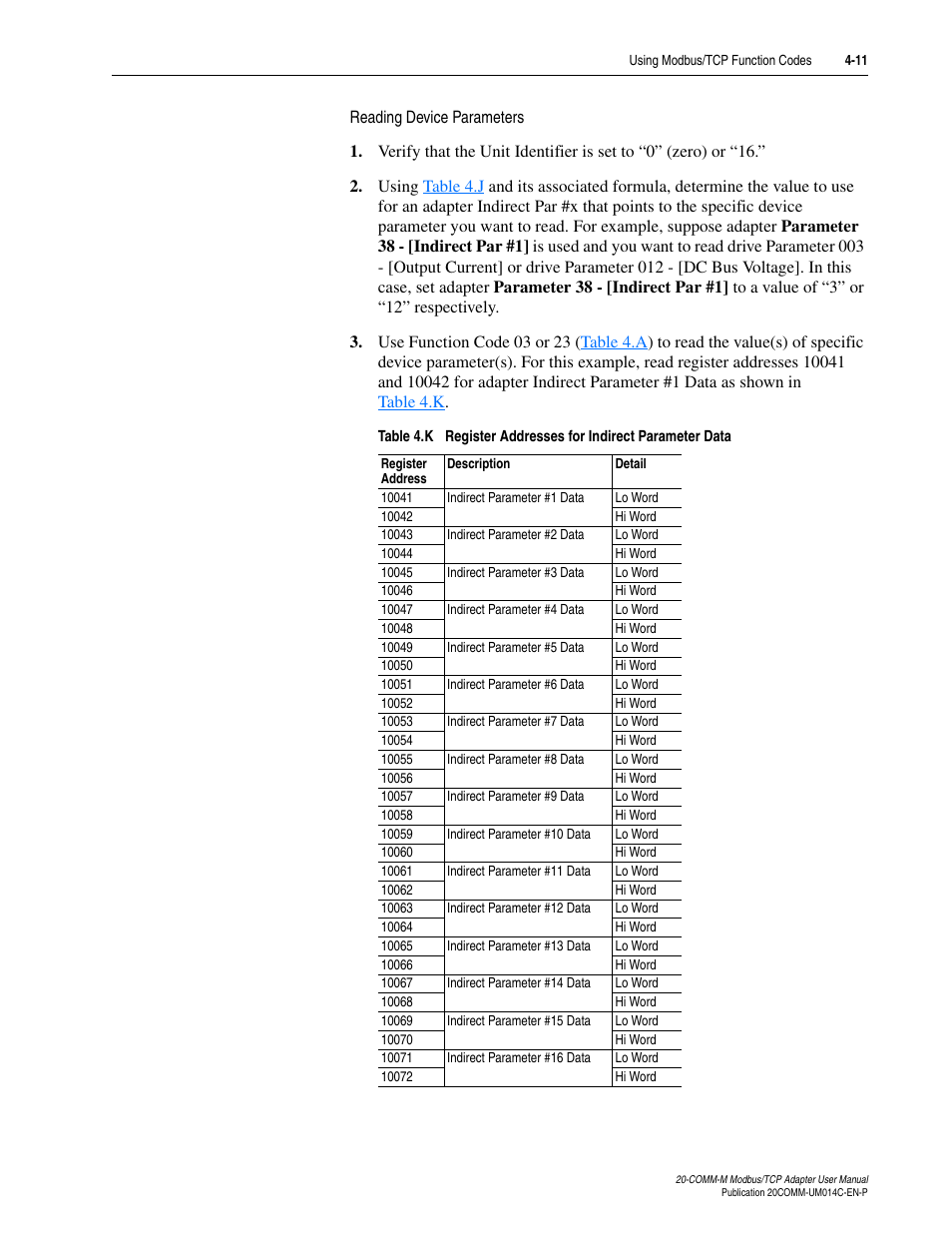Rockwell Automation 20-COMM-M Modbus/TCP Adapter User Manual | Page 47 / 98