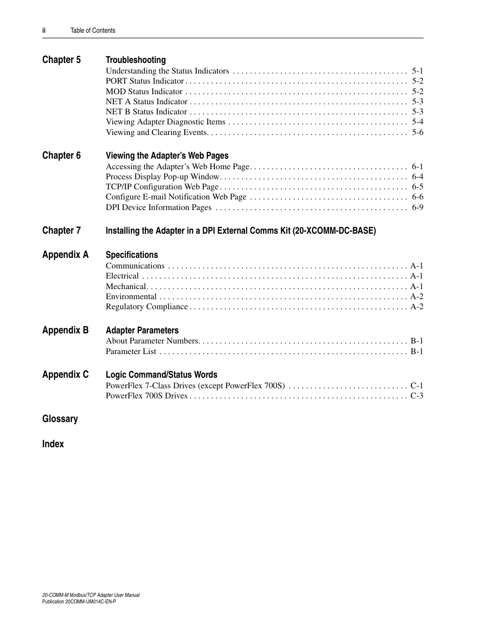 Rockwell Automation 20-COMM-M Modbus/TCP Adapter User Manual | Page 6 / 98