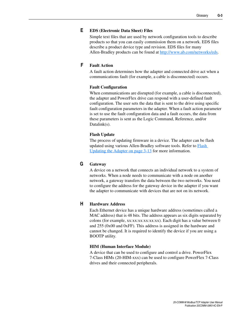 Rockwell Automation 20-COMM-M Modbus/TCP Adapter User Manual | Page 89 / 98