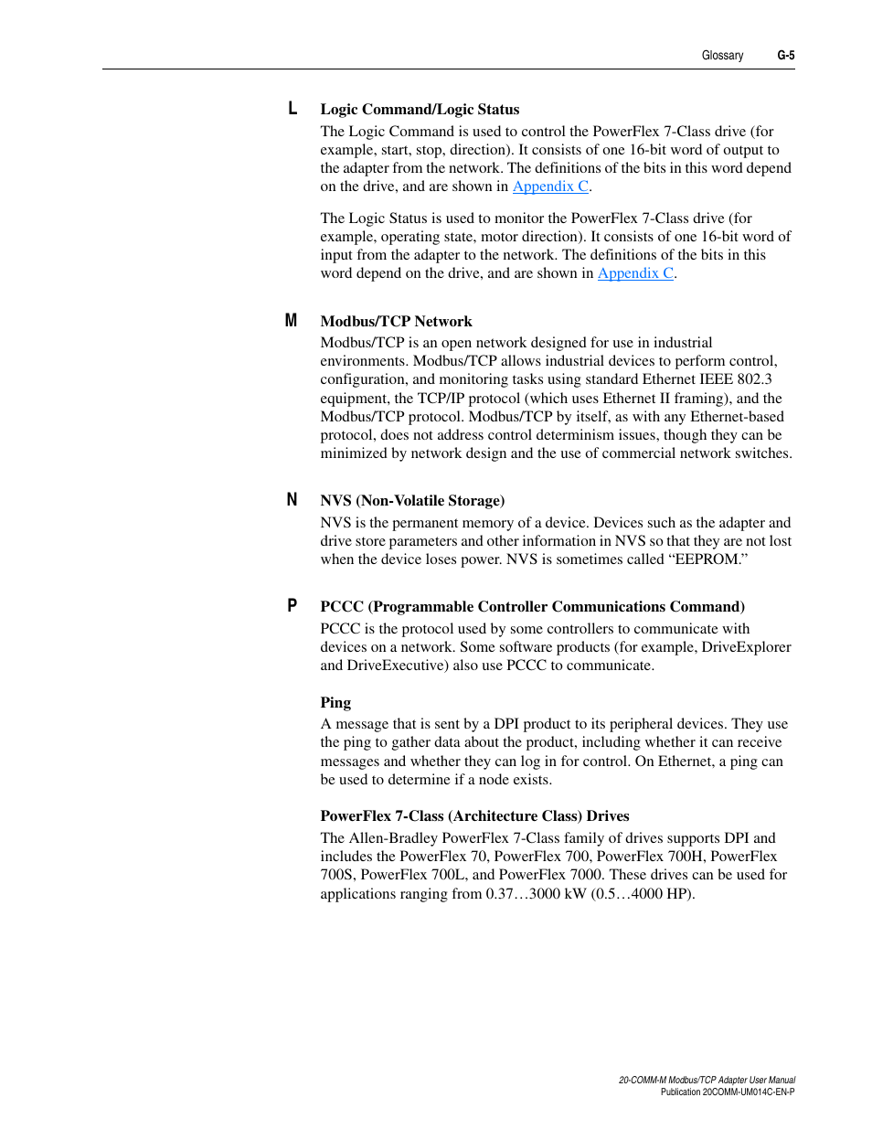Rockwell Automation 20-COMM-M Modbus/TCP Adapter User Manual | Page 91 / 98