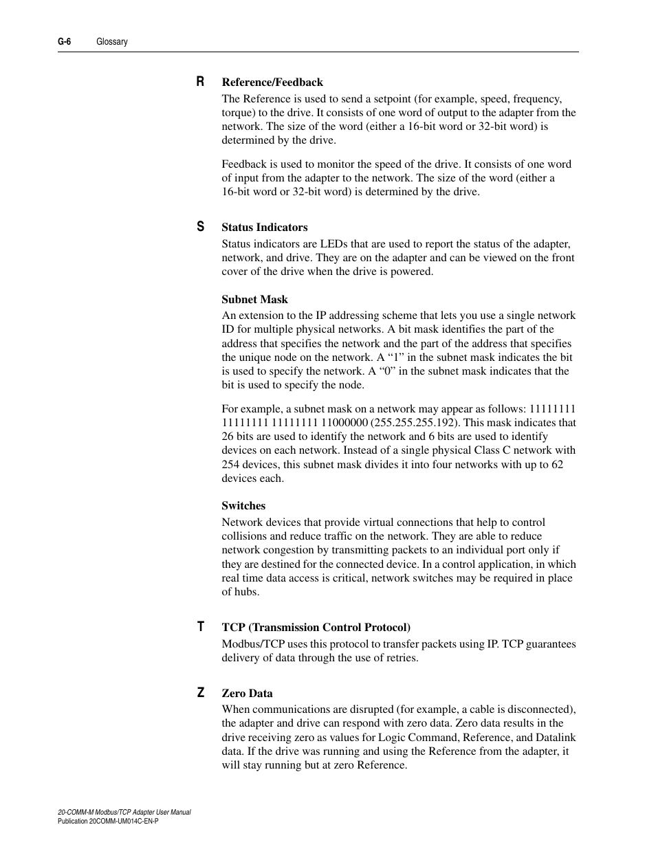 Rockwell Automation 20-COMM-M Modbus/TCP Adapter User Manual | Page 92 / 98