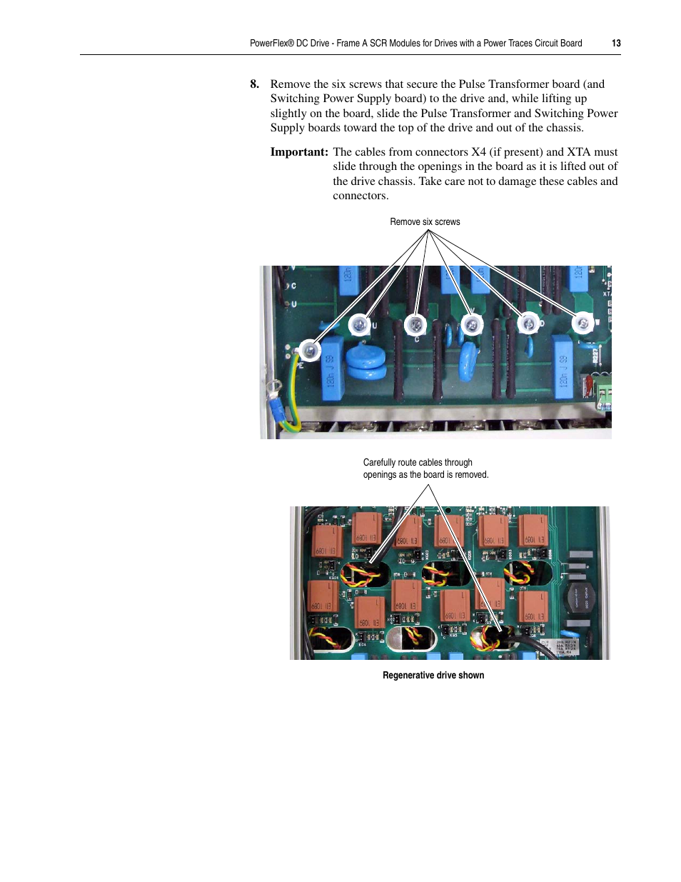 Rockwell Automation 20P PowerFlex DC Drive - Frame A SCR Modules for Drive w/Power Traces Circuit Board User Manual | Page 13 / 18