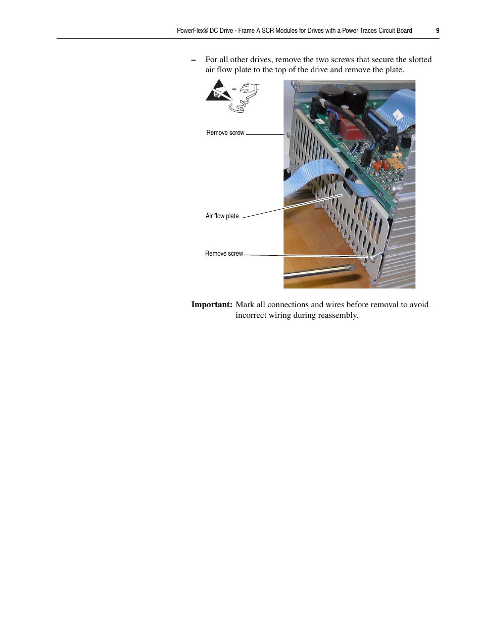 Rockwell Automation 20P PowerFlex DC Drive - Frame A SCR Modules for Drive w/Power Traces Circuit Board User Manual | Page 9 / 18