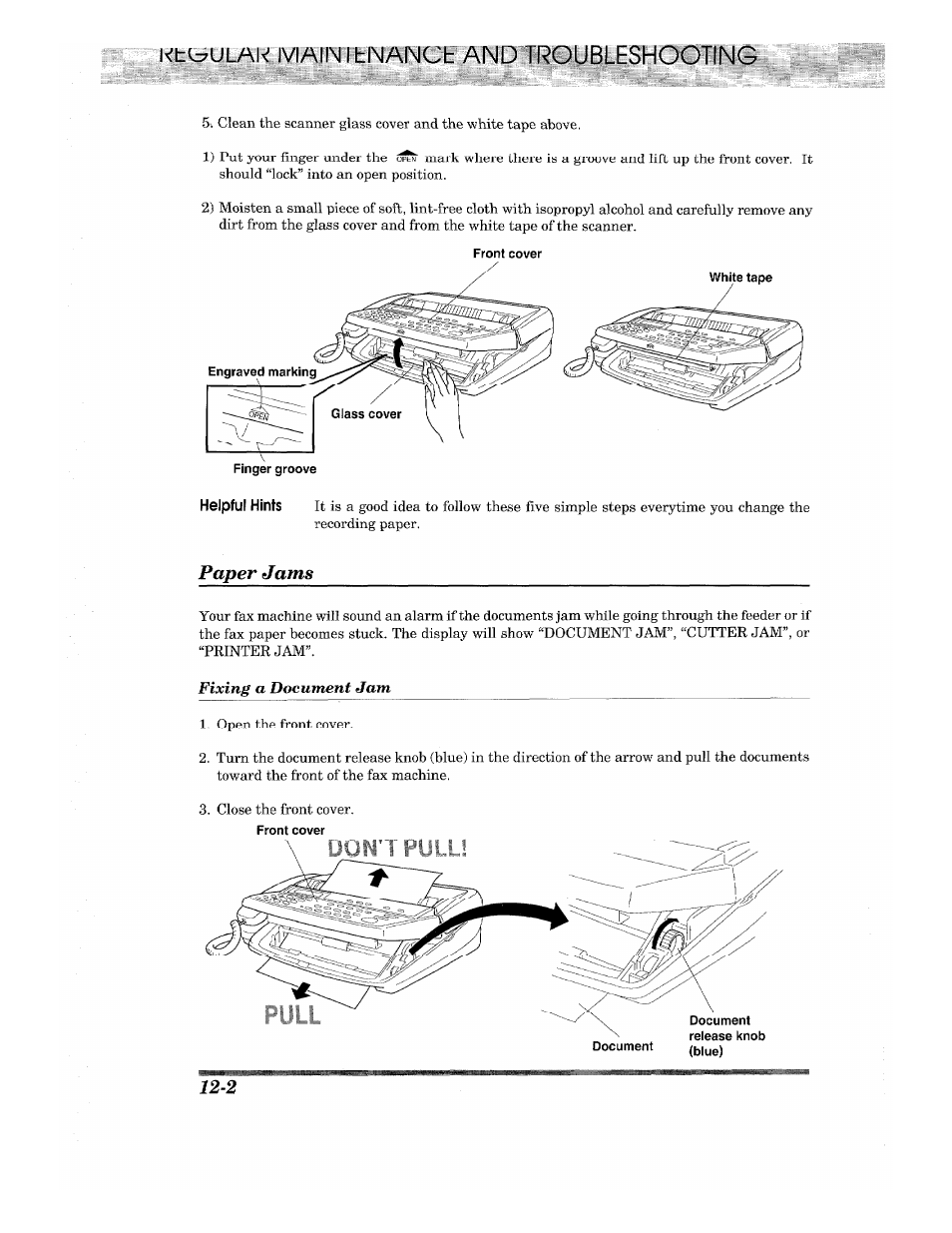 Paper jams, Paper jams -2, Ktt^ulak main i tnangk | Brother INTELLIFAX 820MC User Manual | Page 116 / 128