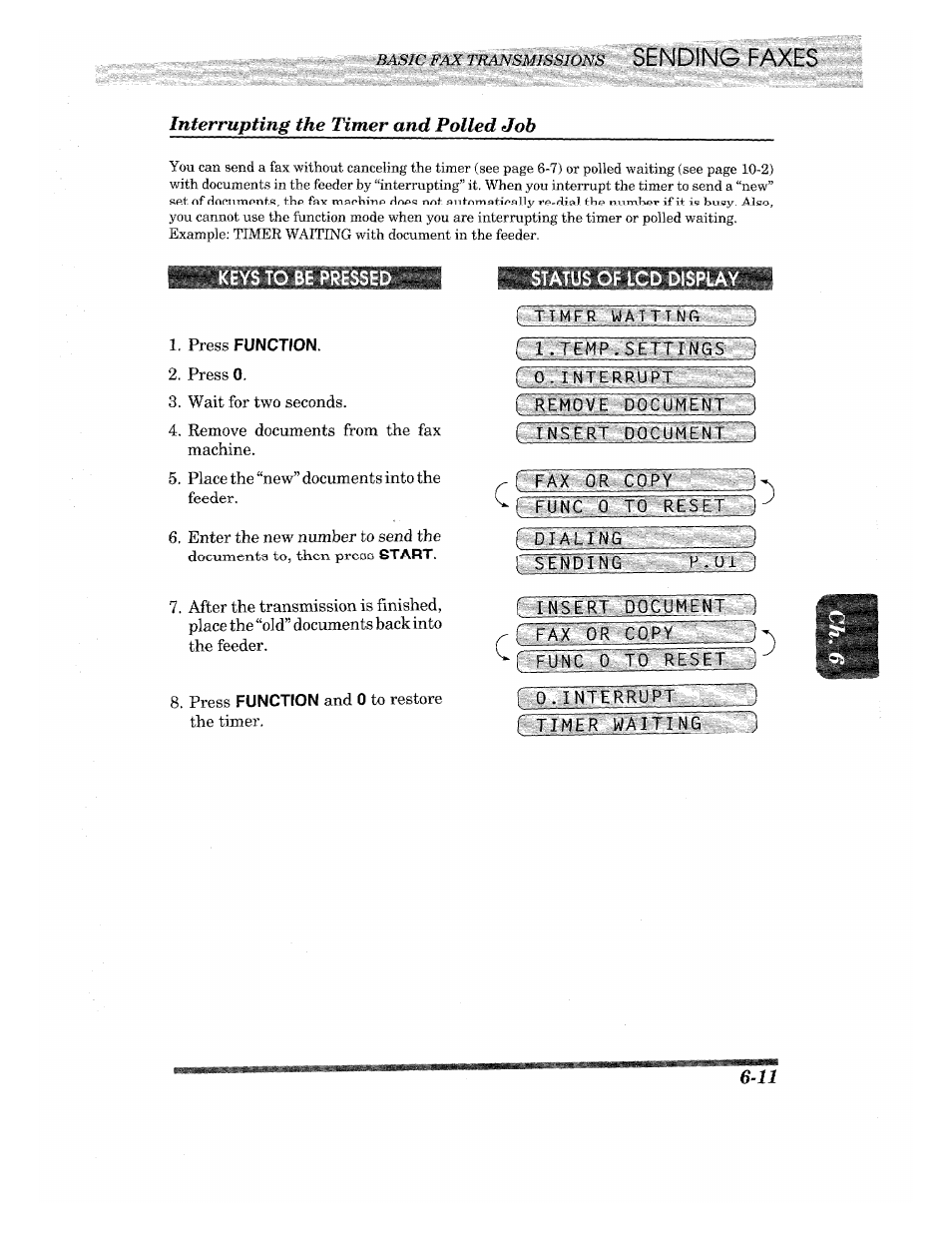 Status of lcd display, Rotlmterrupf, R ftx or'cdpy | Ctkx: ;pg 