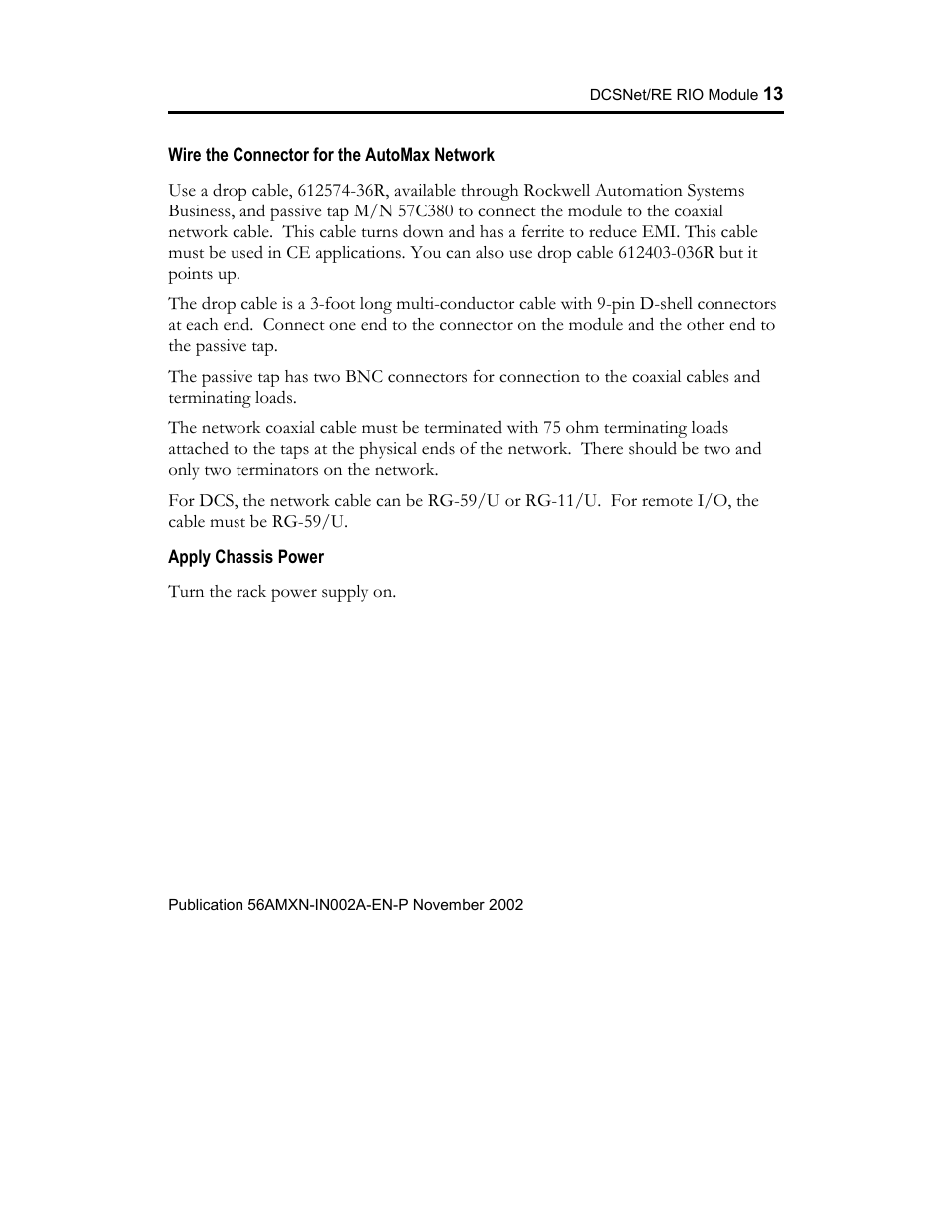 Rockwell Automation 56AMXN ControlLogix/AutoMax/Communication/Module User Manual | Page 13 / 24