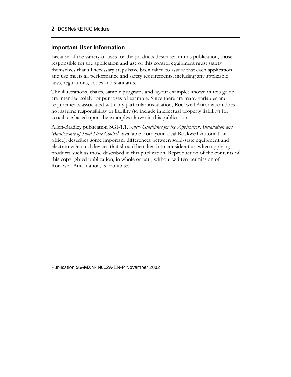 Rockwell Automation 56AMXN ControlLogix/AutoMax/Communication/Module User Manual | Page 2 / 24