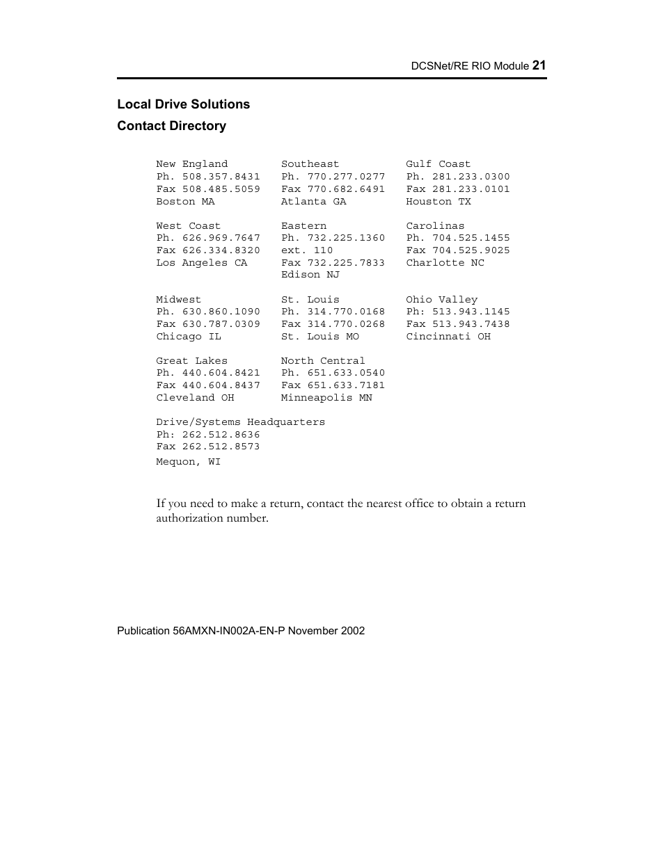 Rockwell Automation 56AMXN ControlLogix/AutoMax/Communication/Module User Manual | Page 21 / 24