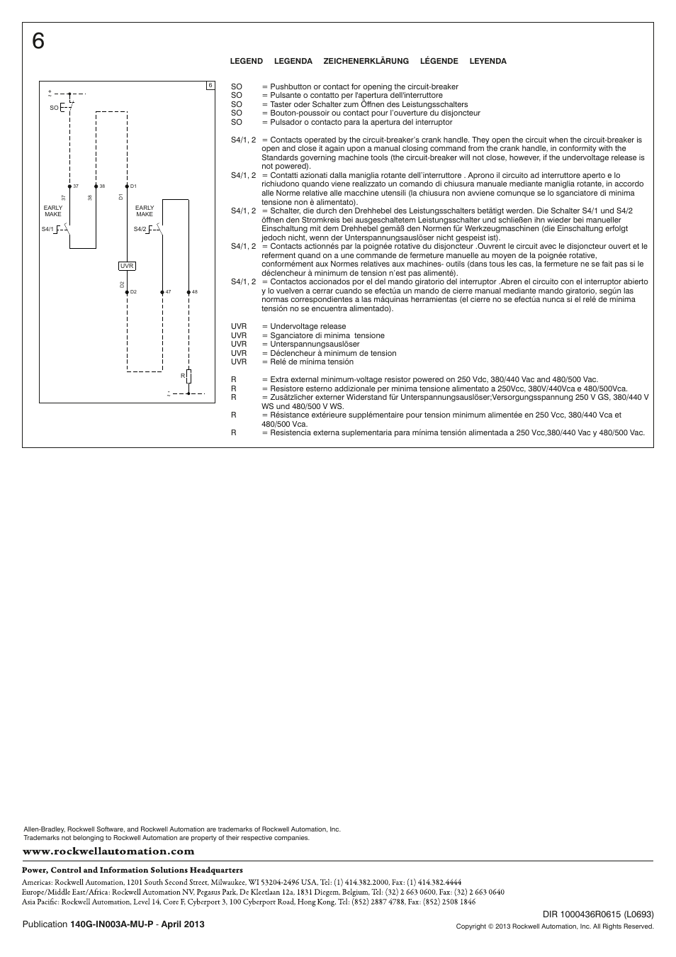 Rockwell Automation 140G-K-EAM1A Early Make Aux Contact for Rotary Handle Oper Mech-140G-K User Manual | Page 3 / 3