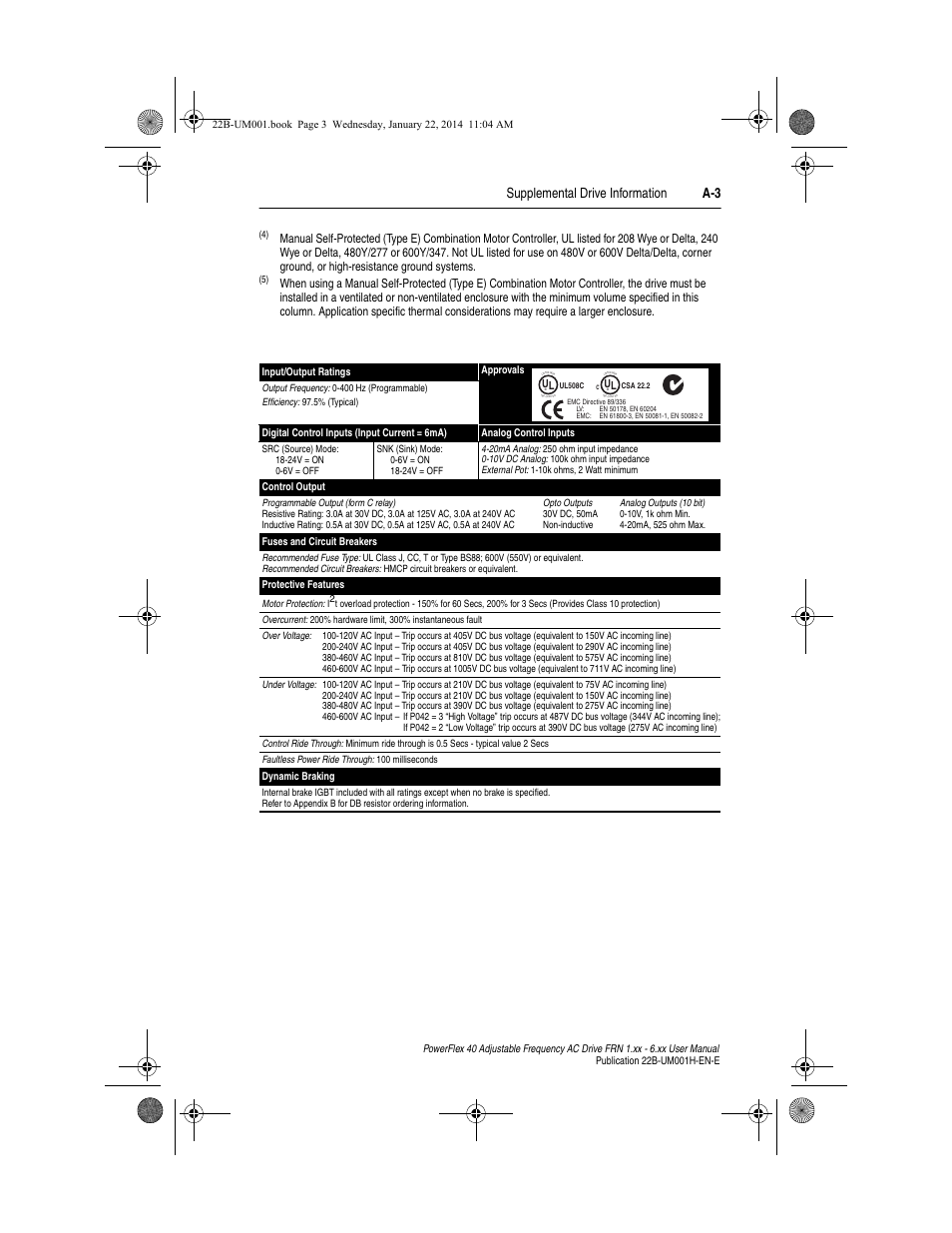 Supplemental drive information a-3 | Rockwell Automation 22B PowerFlex 40 FRN 1.xx - 6.xx User Manual | Page 103 / 160