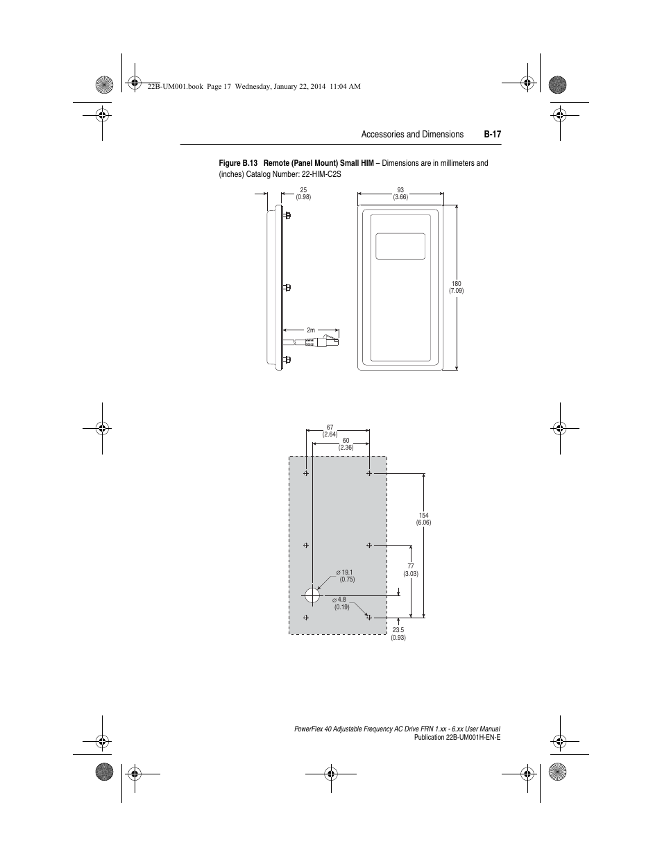 Accessories and dimensions b-17 | Rockwell Automation 22B PowerFlex 40 FRN 1.xx - 6.xx User Manual | Page 123 / 160