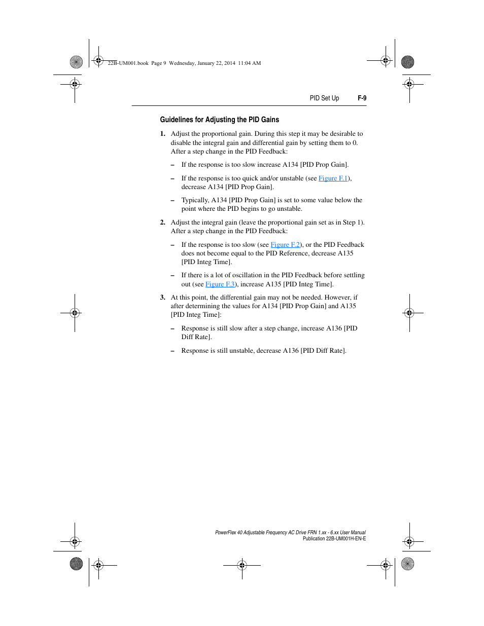 Guidelines for adjusting the pid gains | Rockwell Automation 22B PowerFlex 40 FRN 1.xx - 6.xx User Manual | Page 153 / 160