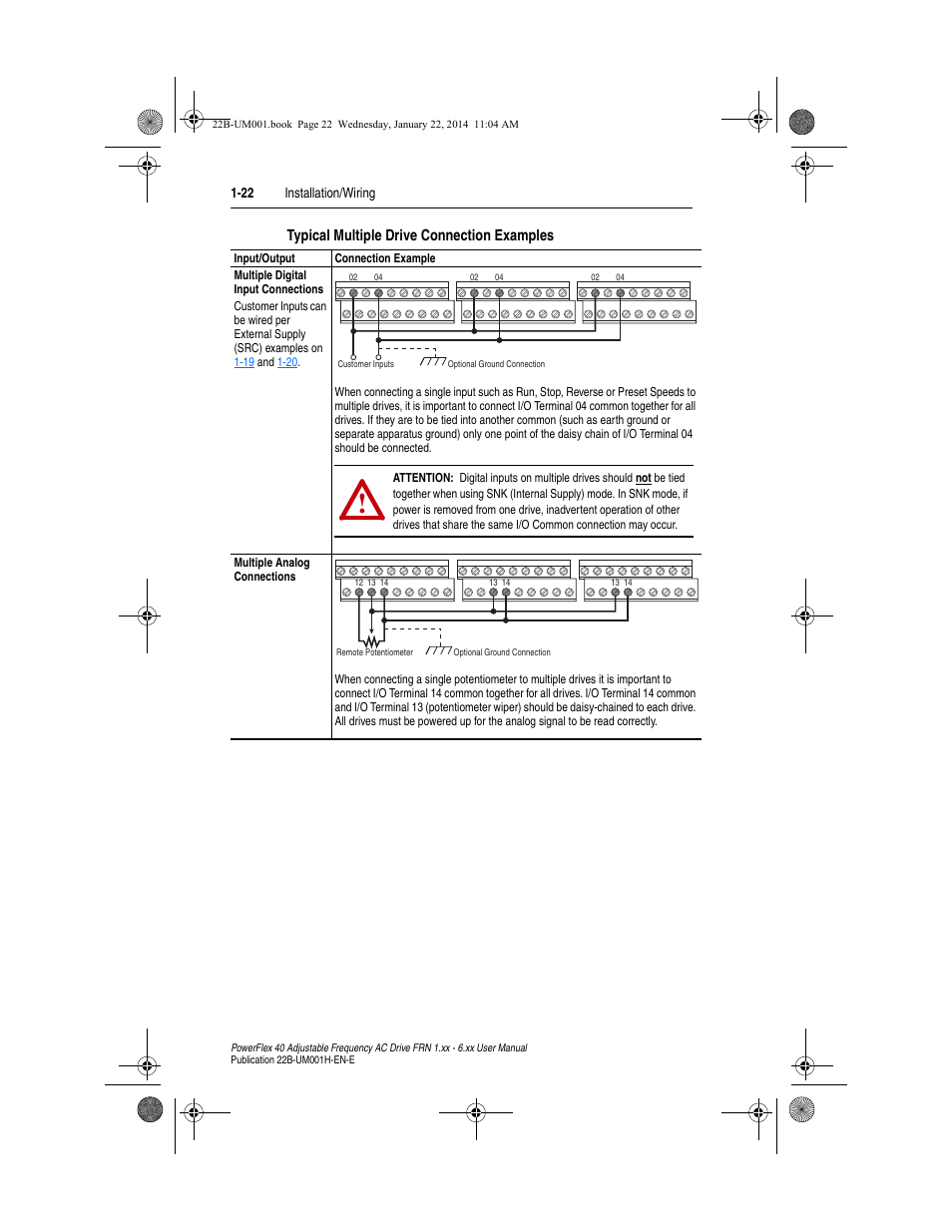 Typical multiple drive connection examples | Rockwell Automation 22B PowerFlex 40 FRN 1.xx - 6.xx User Manual | Page 32 / 160