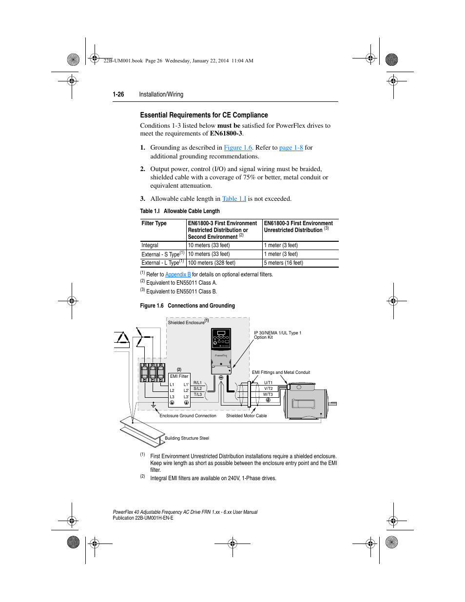 Essential requirements for ce compliance | Rockwell Automation 22B PowerFlex 40 FRN 1.xx - 6.xx User Manual | Page 36 / 160