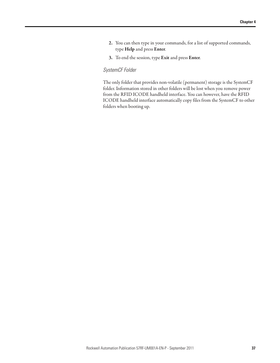 Rockwell Automation 57RF RFID ICODE Handheld Interface User Manual User Manual | Page 37 / 112