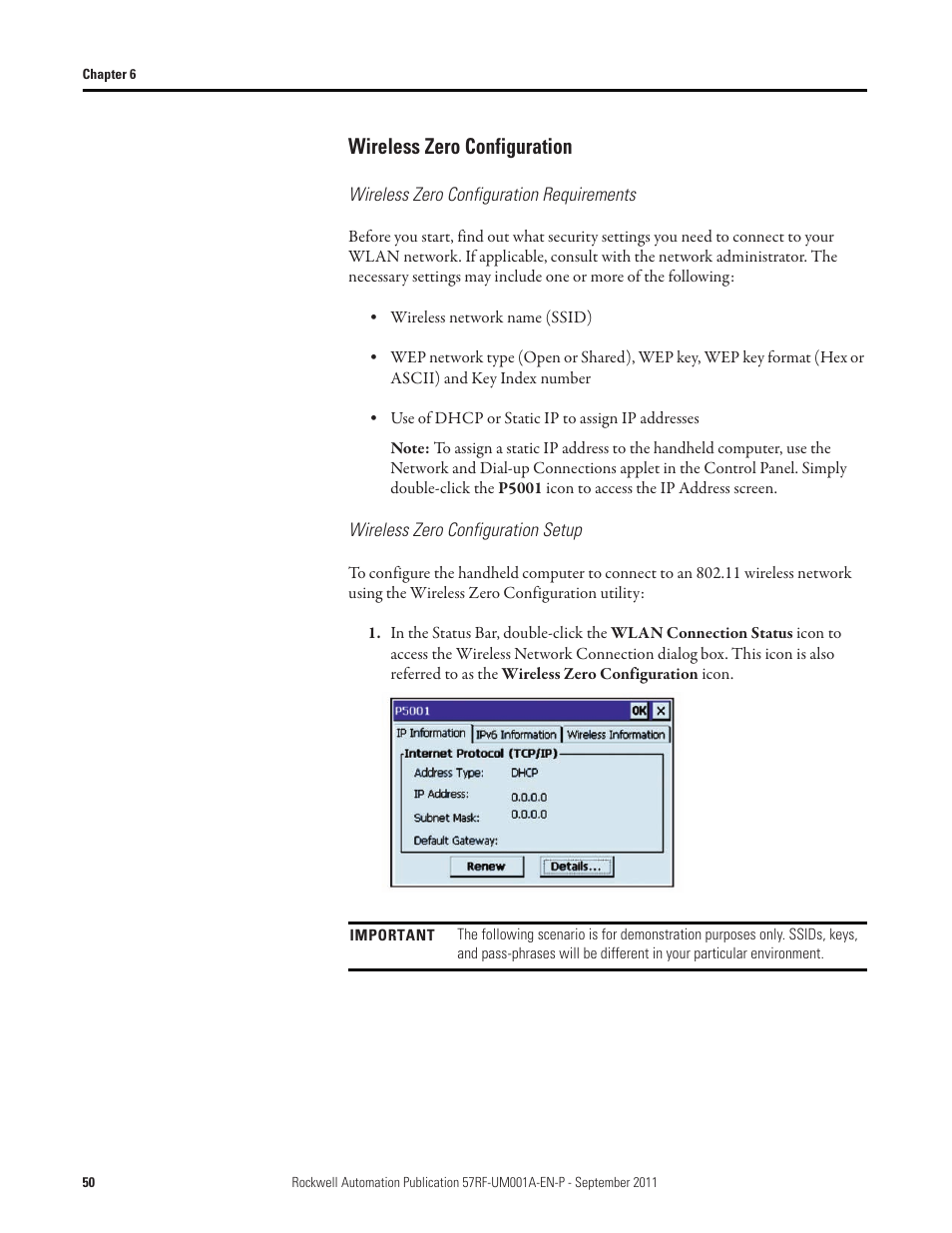 Wireless zero configuration | Rockwell Automation 57RF RFID ICODE Handheld Interface User Manual User Manual | Page 50 / 112