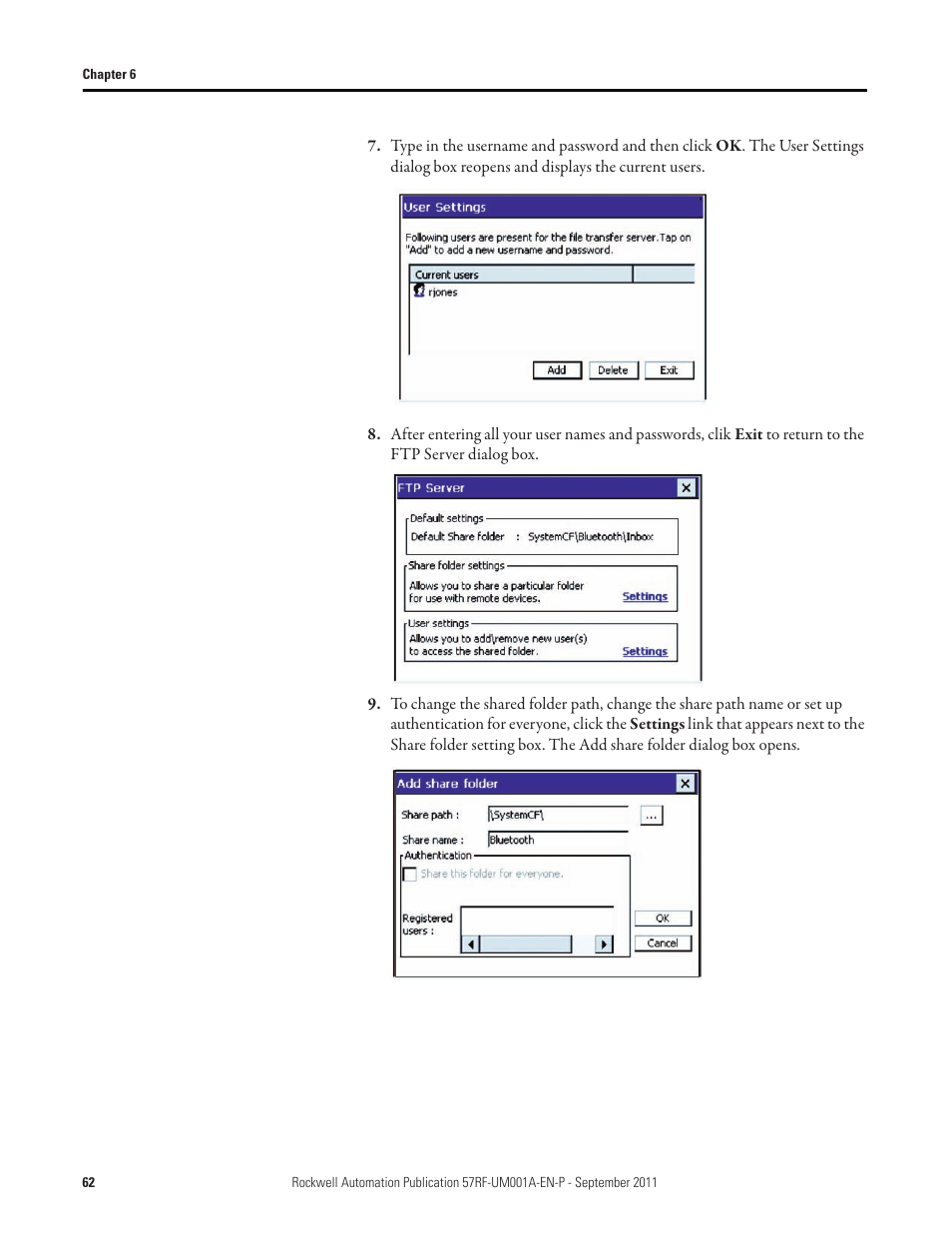 Rockwell Automation 57RF RFID ICODE Handheld Interface User Manual User Manual | Page 62 / 112