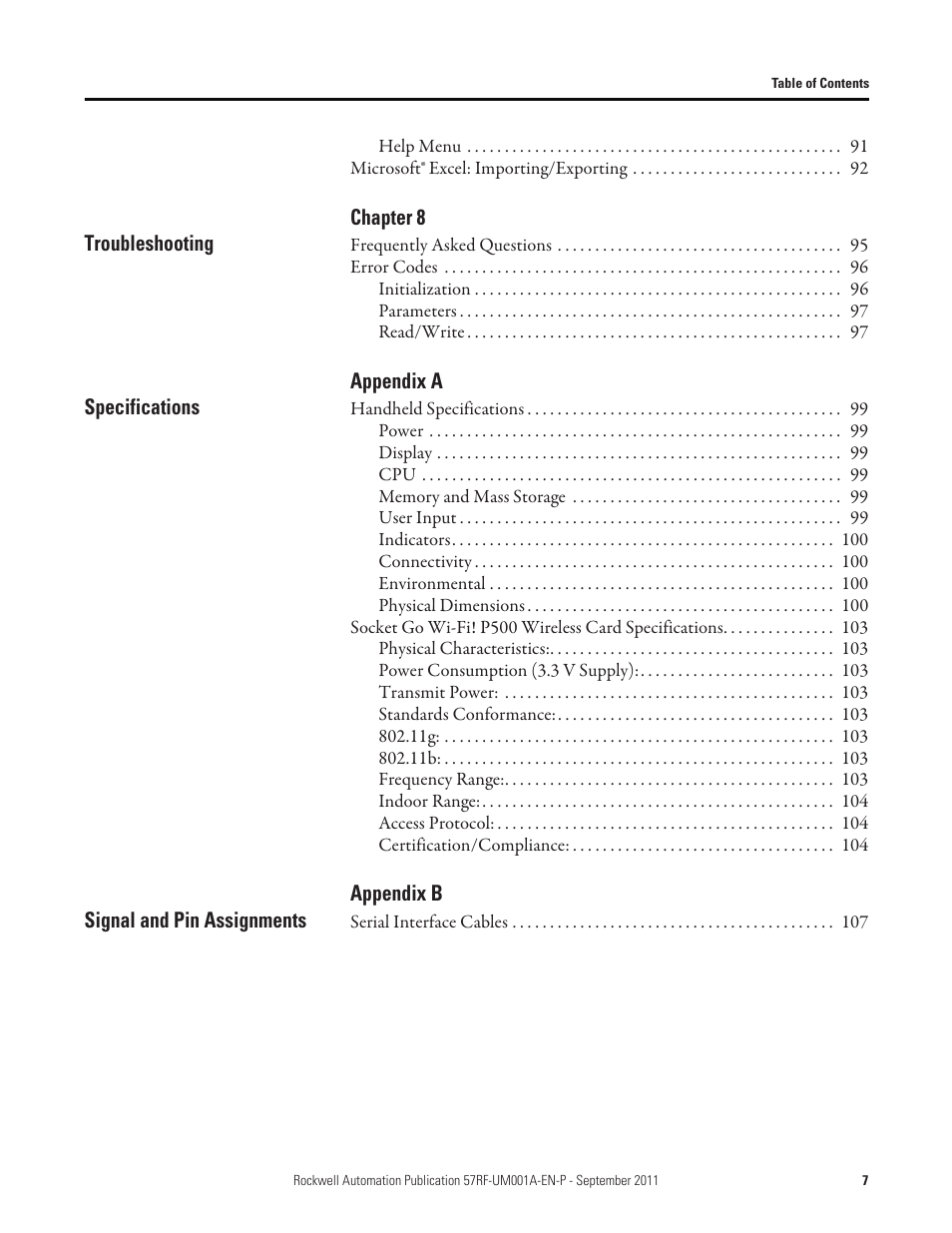 Rockwell Automation 57RF RFID ICODE Handheld Interface User Manual User Manual | Page 7 / 112