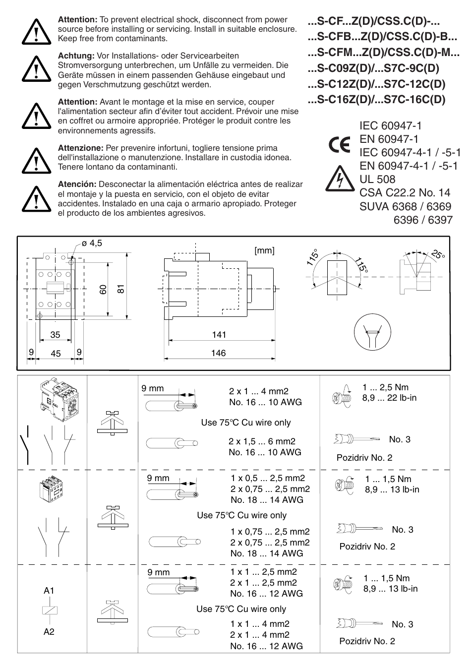 Rockwell Automation 100S Safety Contactors with DC Coil User Manual | 2 pages